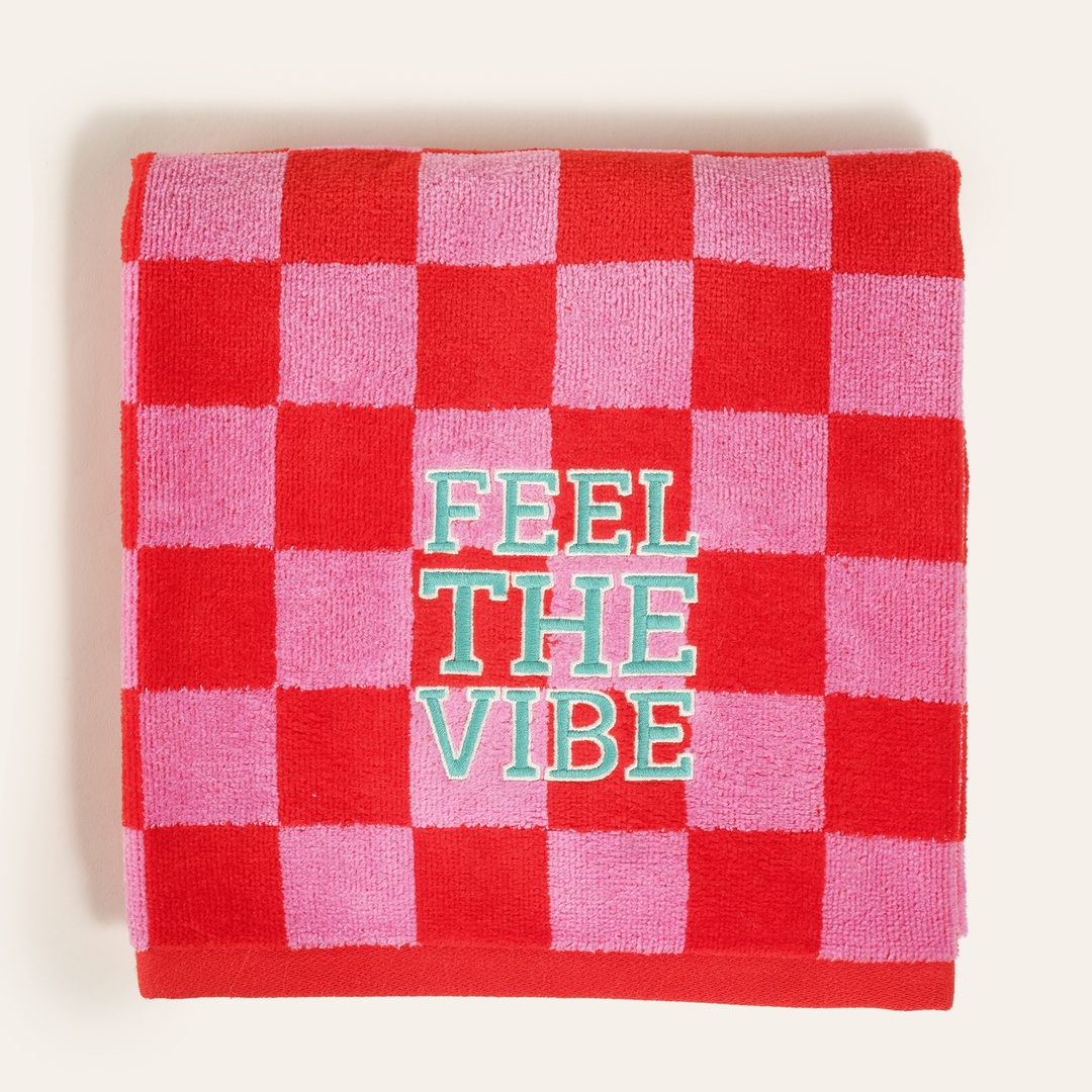 Tabea Pembe - Kırmızı Yüz Havlusu 50x90 Cm