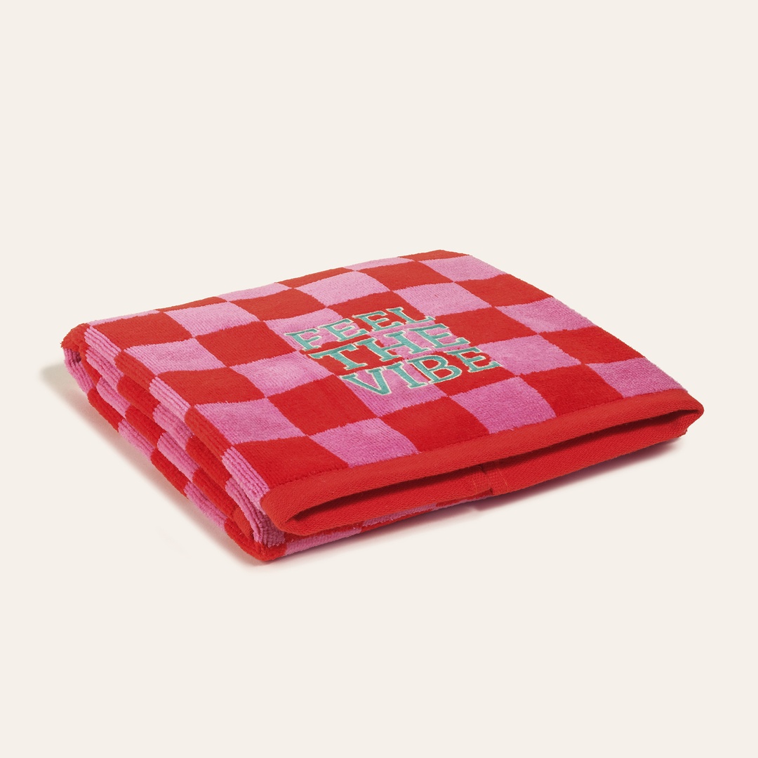 Tabea Pembe - Kırmızı Yüz Havlusu 50x90 Cm