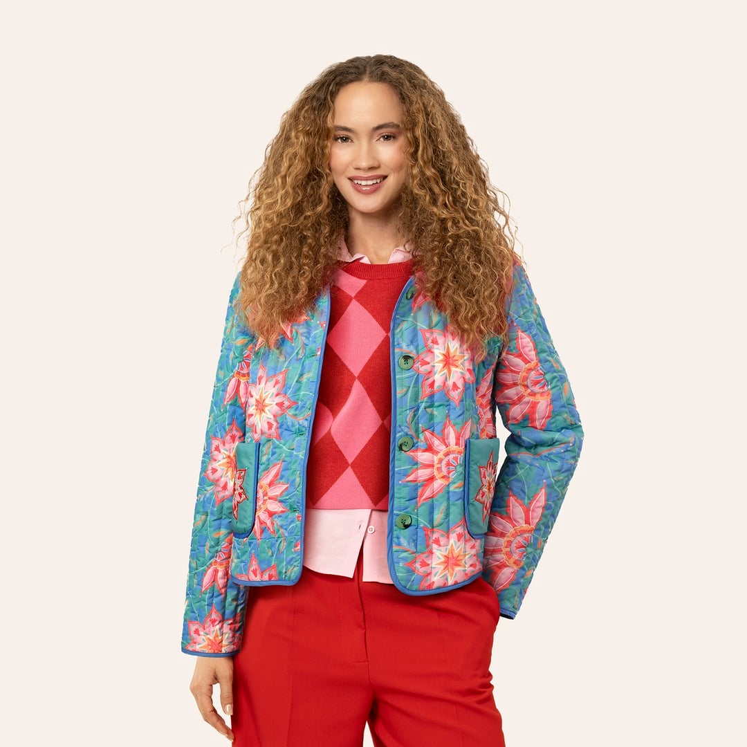 Tarabya Dijital Baskılı Puffer Ceket - Renkli
