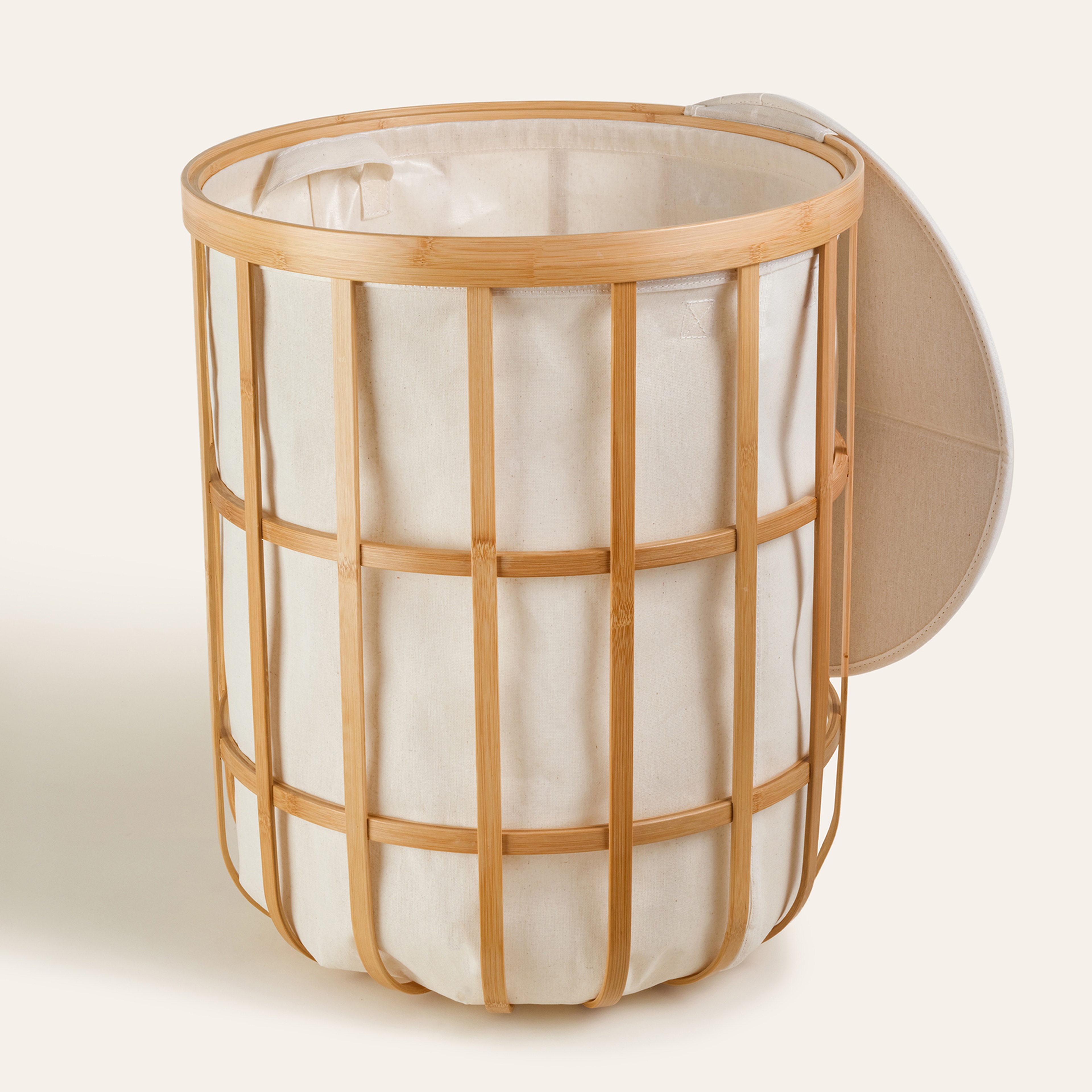 Dalı Bambu Çamaşır Sepeti 45x45x55 Cm Natural