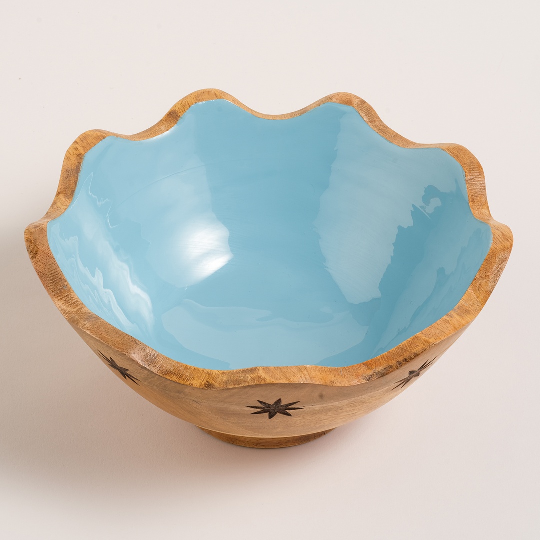 Lakrı Mango Ağacı Kase 25x25x11 Cm Mavi