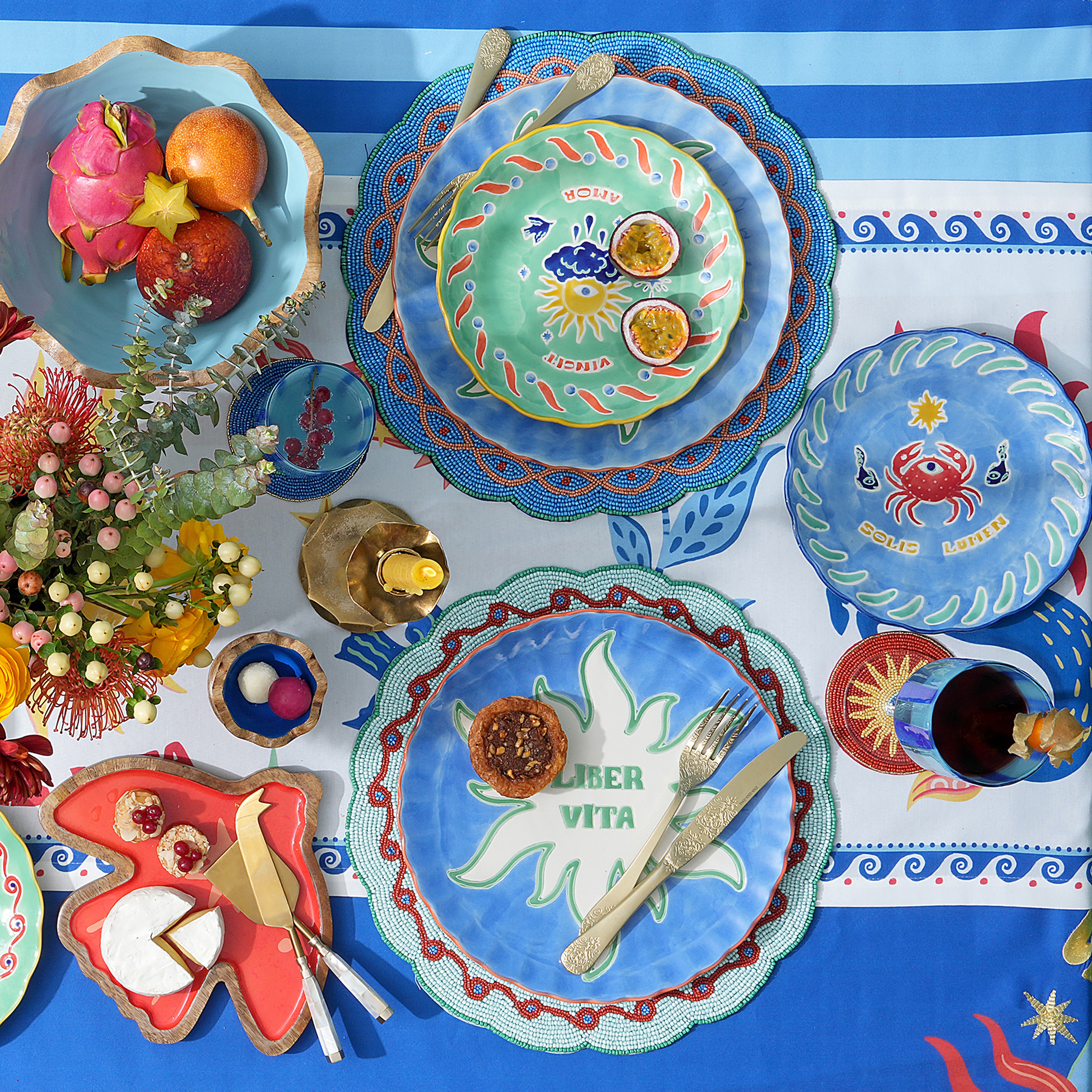 Lakrı Mango Ağacı Kase 25x25x11 Cm Mavi