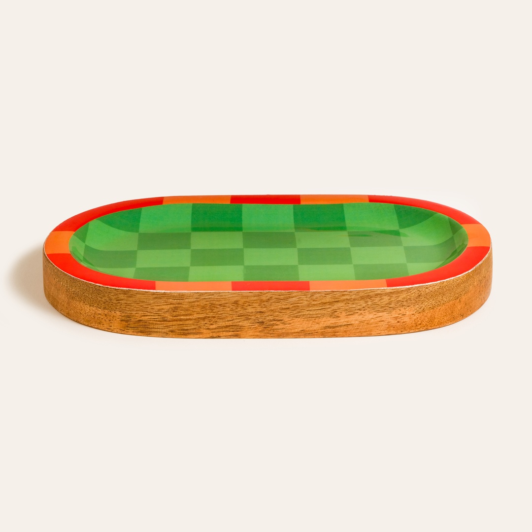 Lakrı Mango Ağacı Sunum Tahtası 22x14x2,5 Cm Yeşil