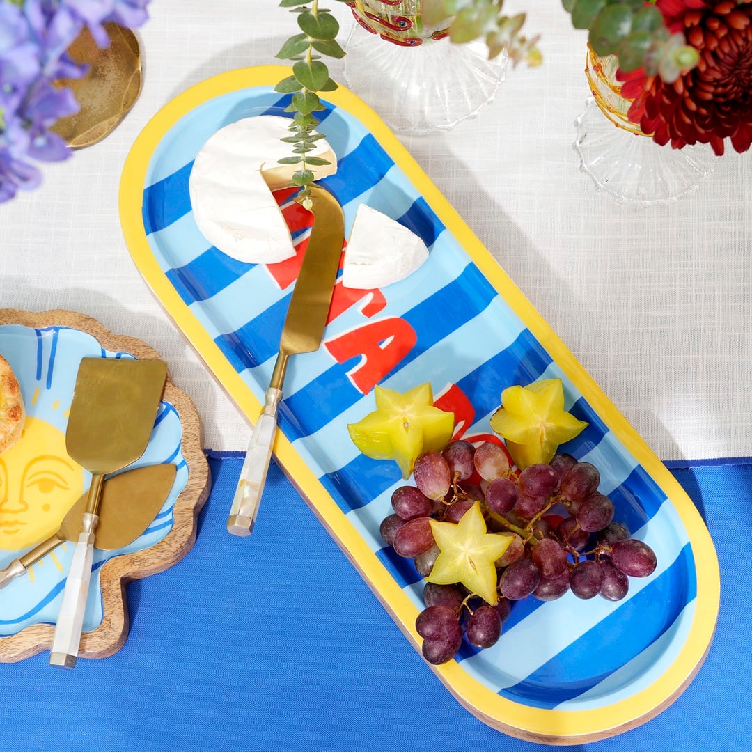 Lakrı Mango Ağacı Sunum Tahtası 40x15x2.5 Cm Lacivert