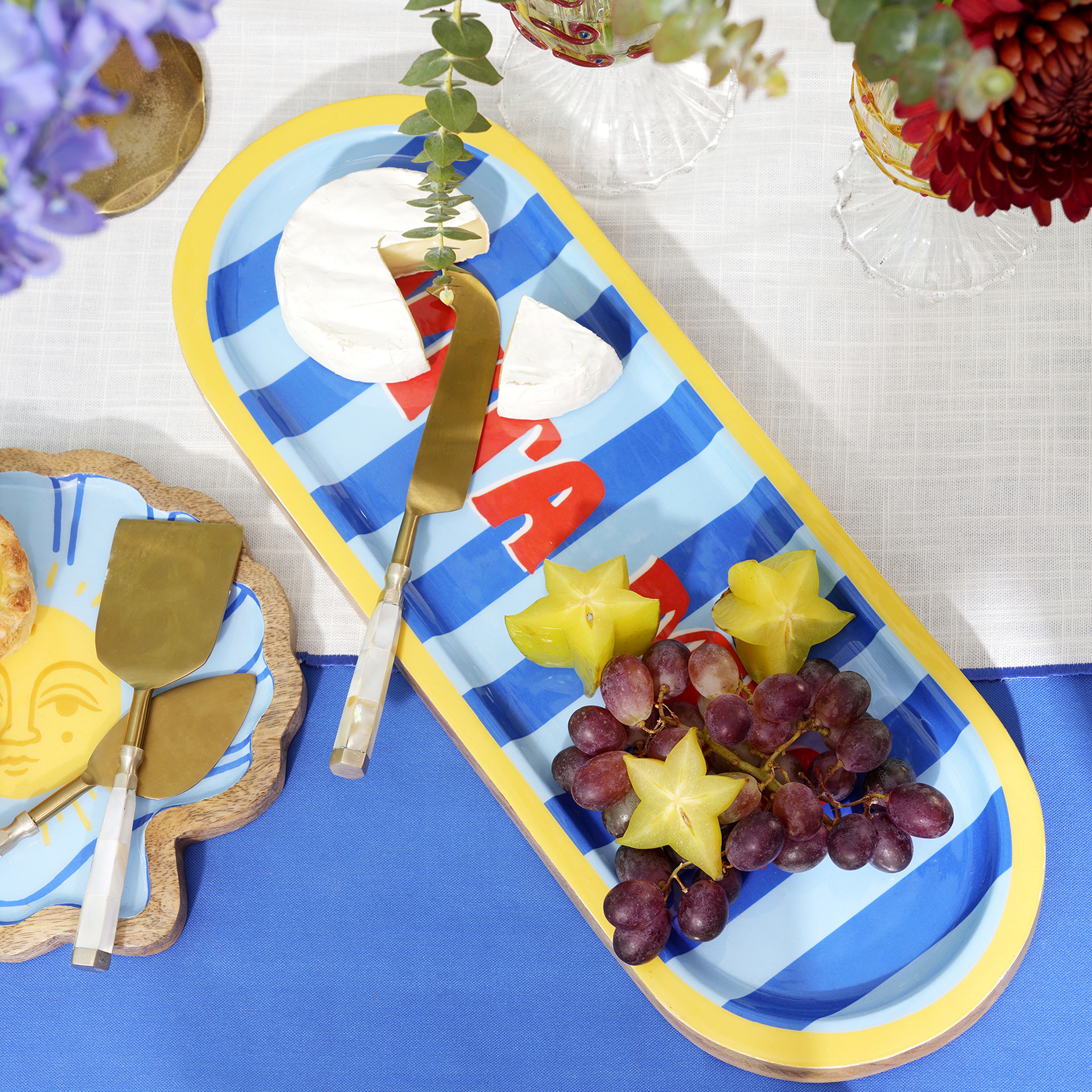 Lakrı Mango Ağacı Sunum Tahtası 40x15x2.5 Cm Lacivert