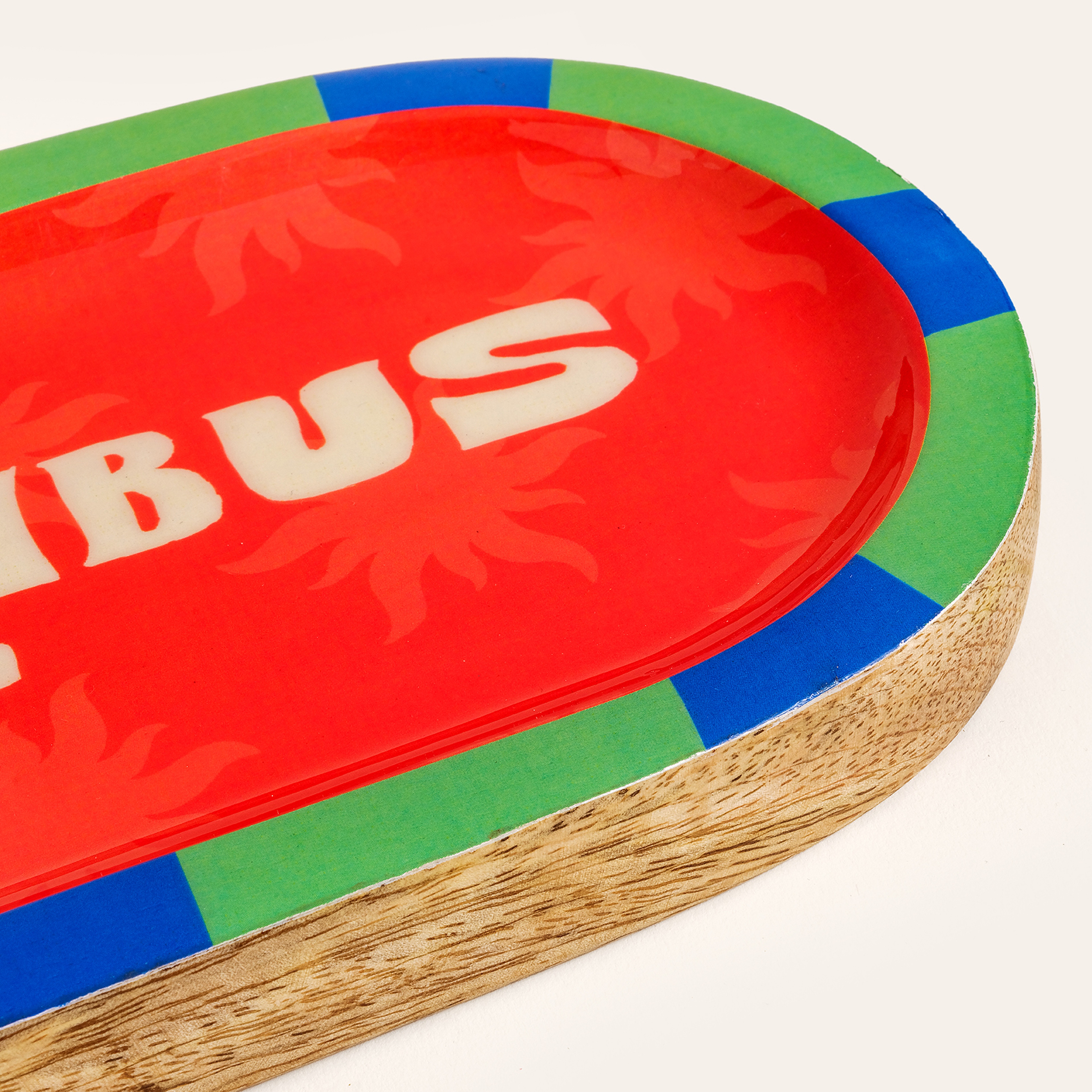 Lakrı Mango Ağacı Sunum Tahtası 37x14x2.5 Cm Kırmızı