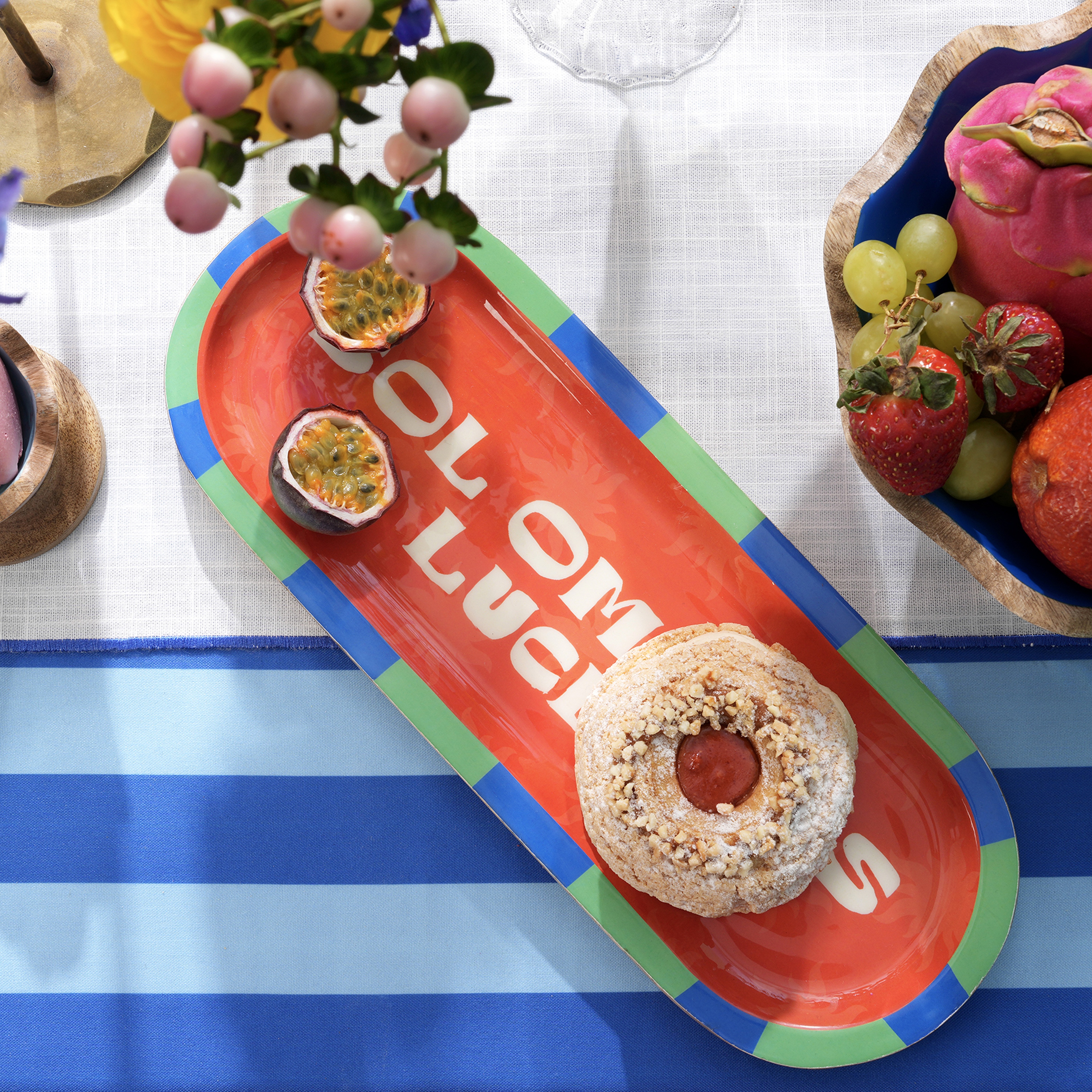 Lakrı Mango Ağacı Sunum Tahtası 37x14x2.5 Cm Kırmızı