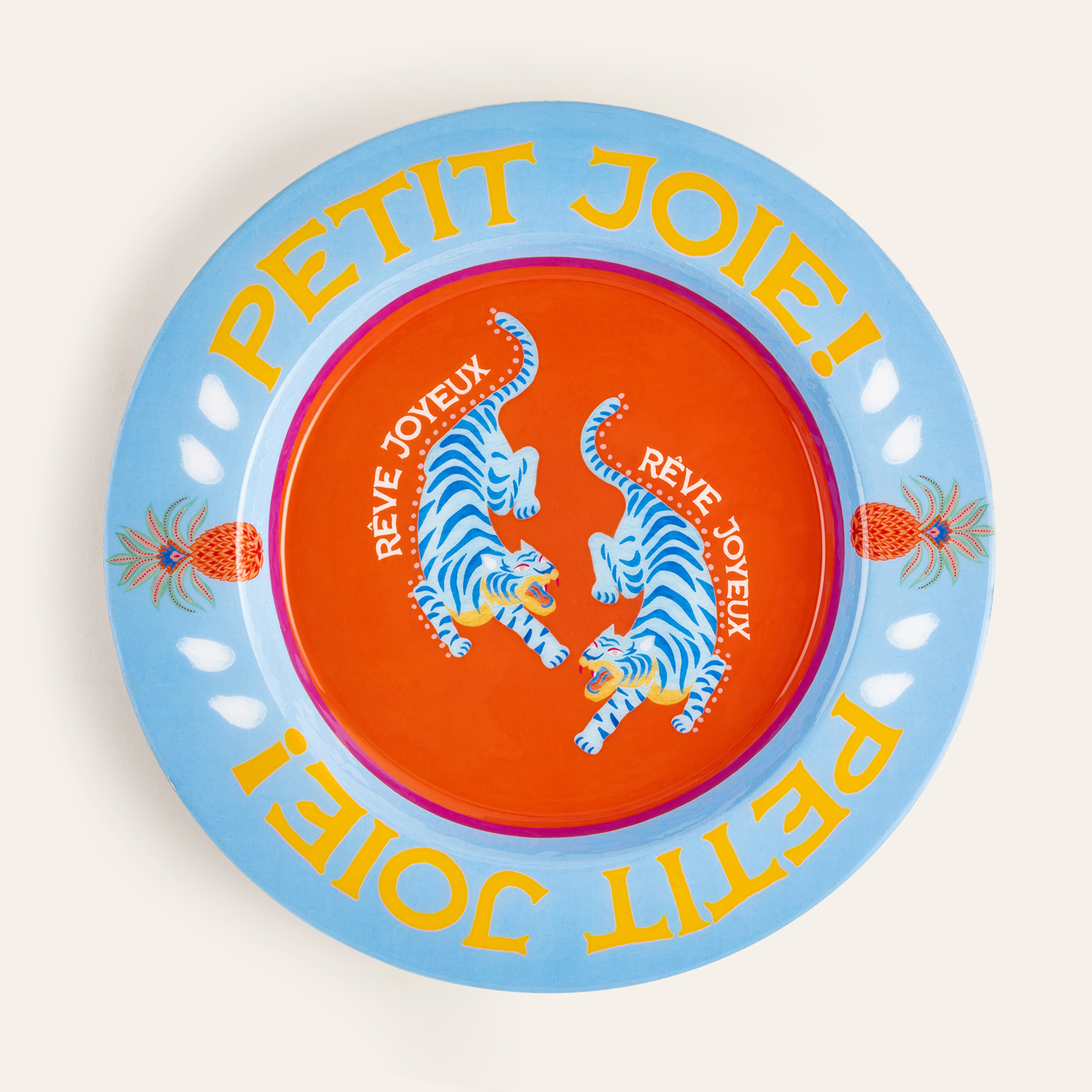 Lakrı Mango Ağacı Sunum Tahtası 26x26x2.5 Cm Turuncu - Mavi