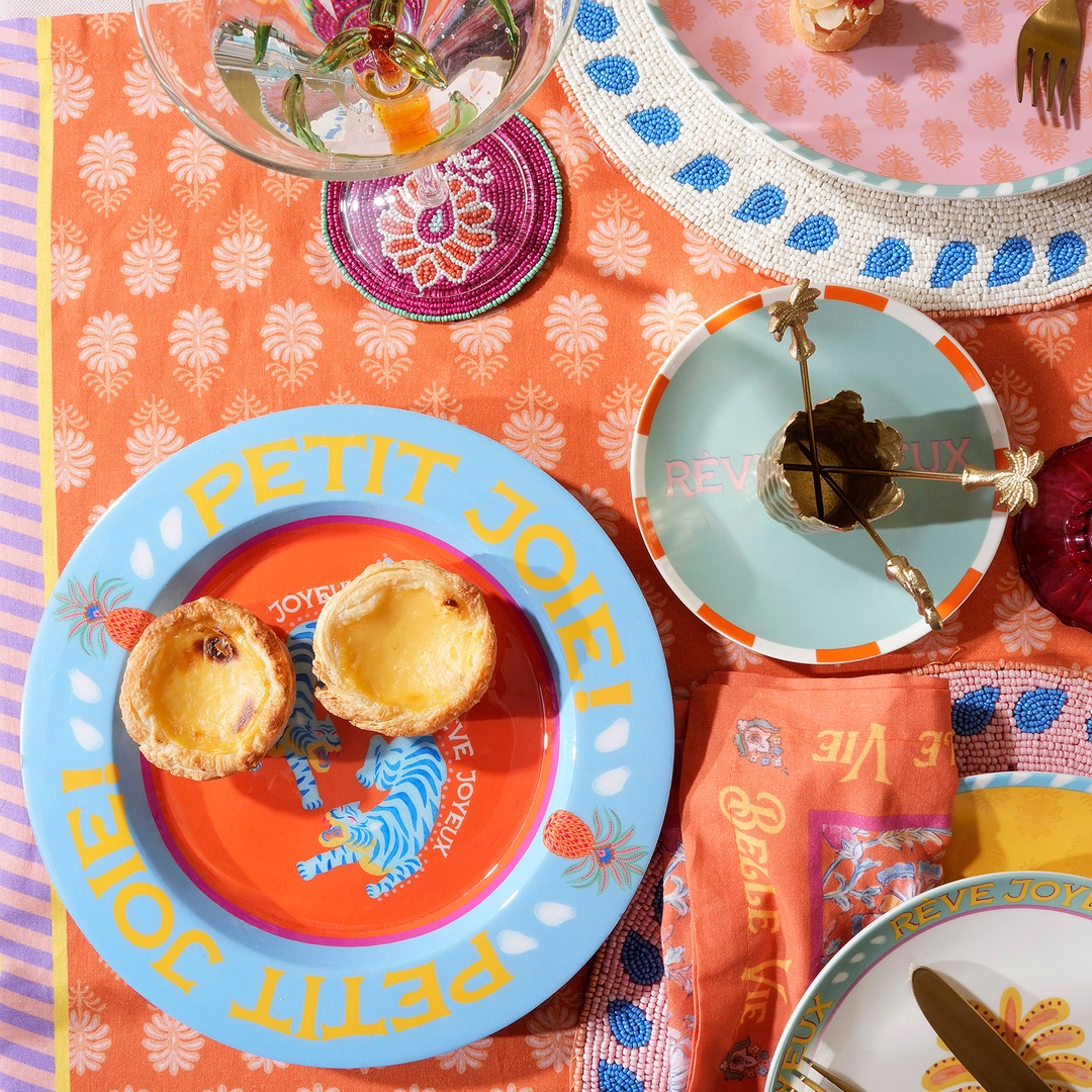 Lakrı Mango Ağacı Sunum Tahtası 26x26x2.5 Cm Turuncu - Mavi