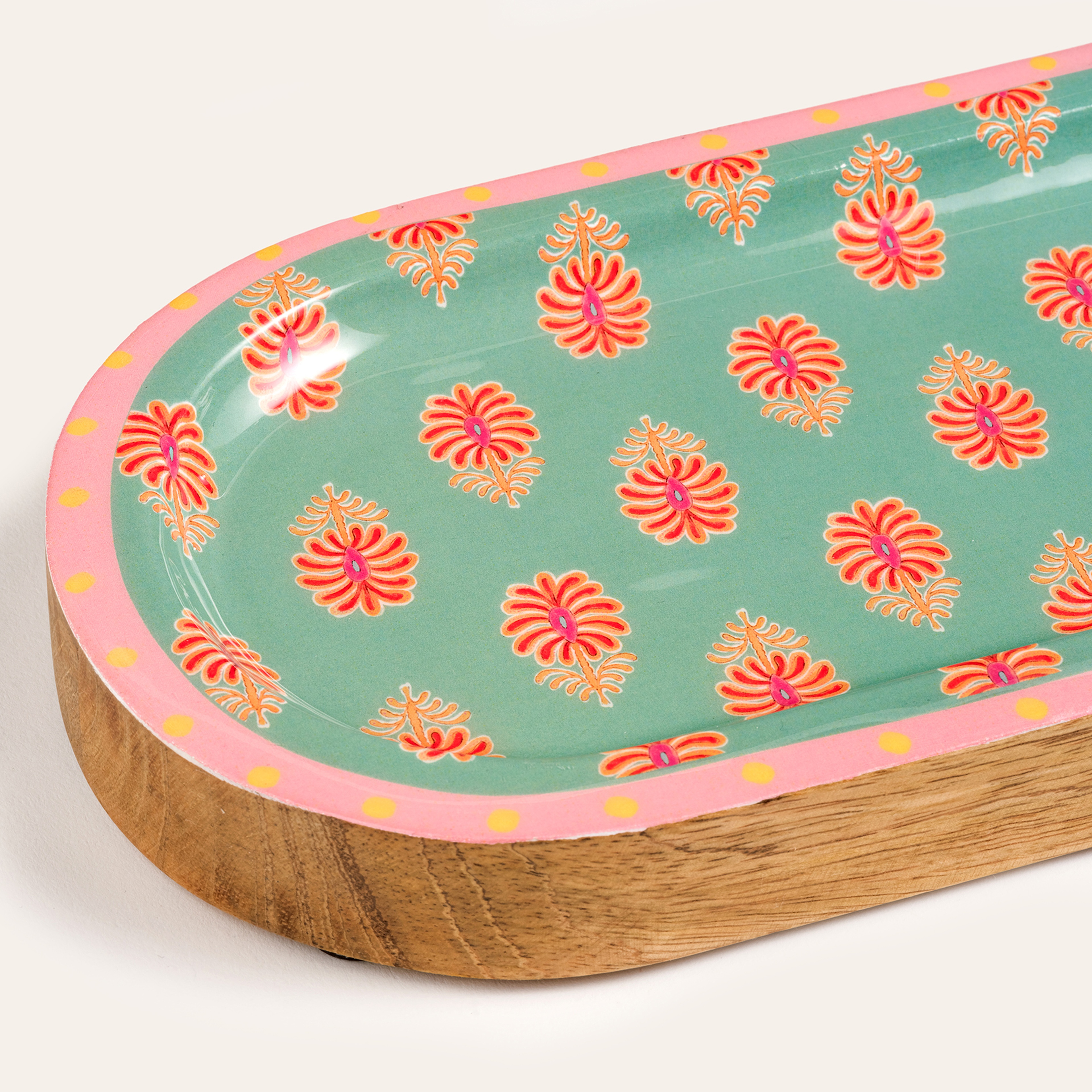 Lakrı Mango Ağacı Sunum Tahtası 31x13x2 Cm Yeşil