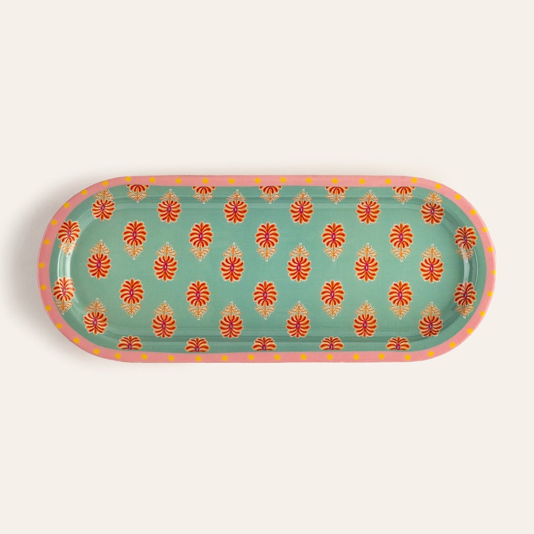 Lakrı Mango Ağacı Sunum Tahtası 31x13x2 Cm Yeşil