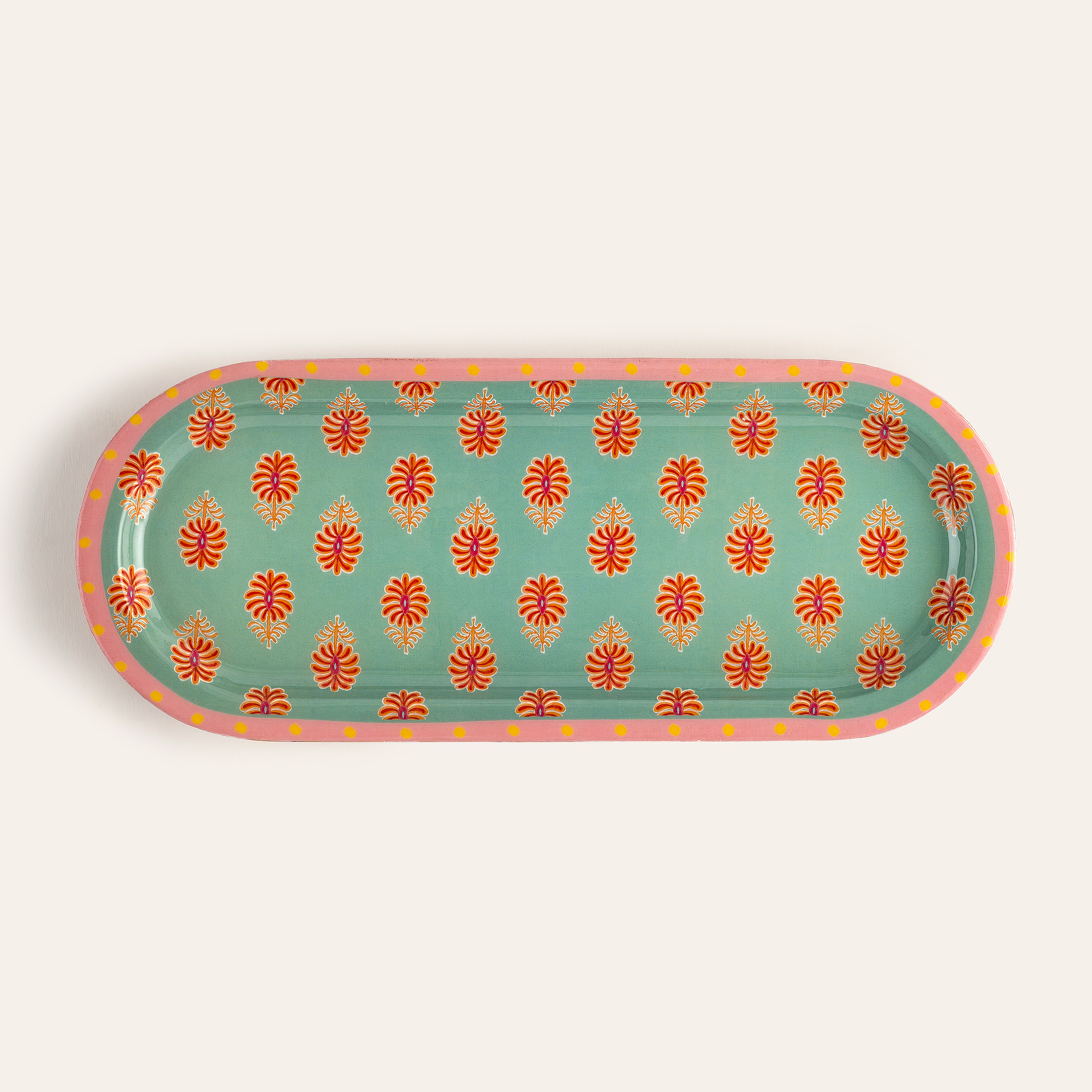 Lakrı Mango Ağacı Sunum Tahtası 31x13x2 Cm Yeşil