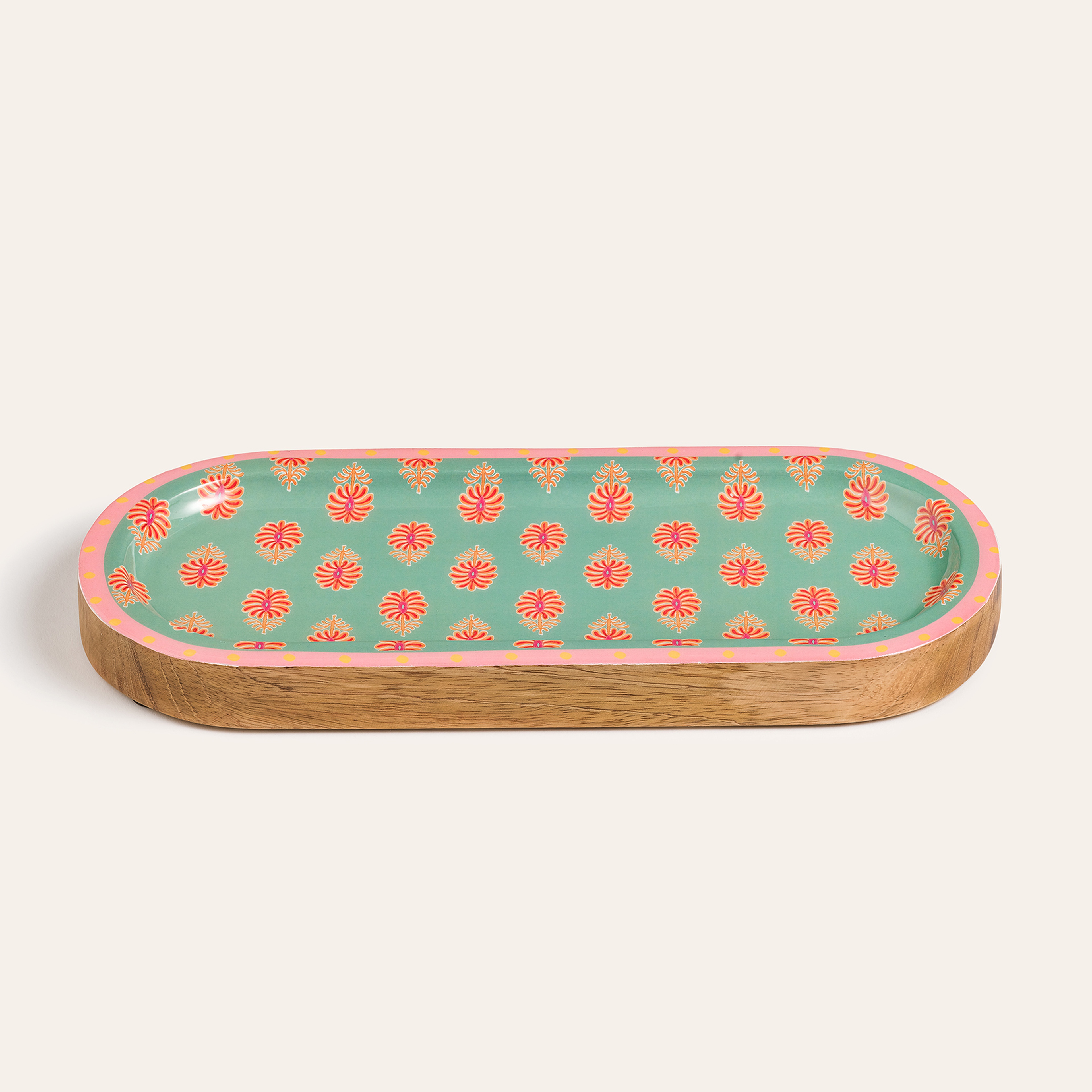 Lakrı Mango Ağacı Sunum Tahtası 31x13x2 Cm Yeşil