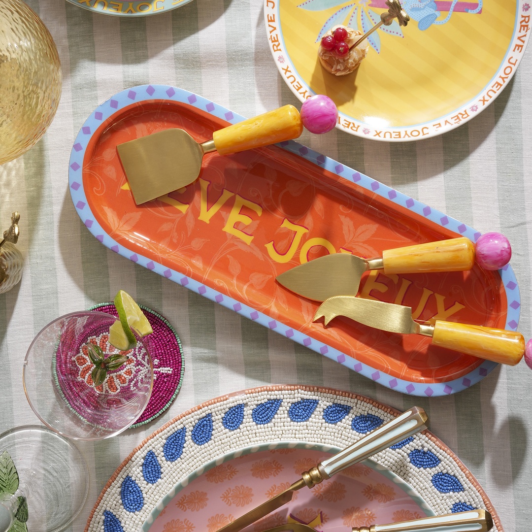 Lakrı Mango Ağacı Sunum Tahtası 37x14x2.5 Cm Turuncu