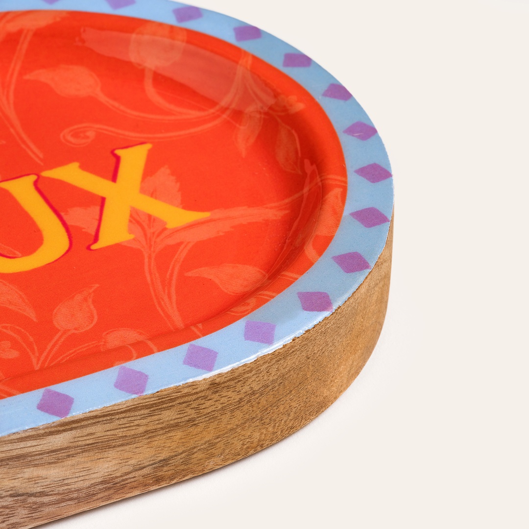 Lakrı Mango Ağacı Sunum Tahtası 37x14x2.5 Cm Turuncu