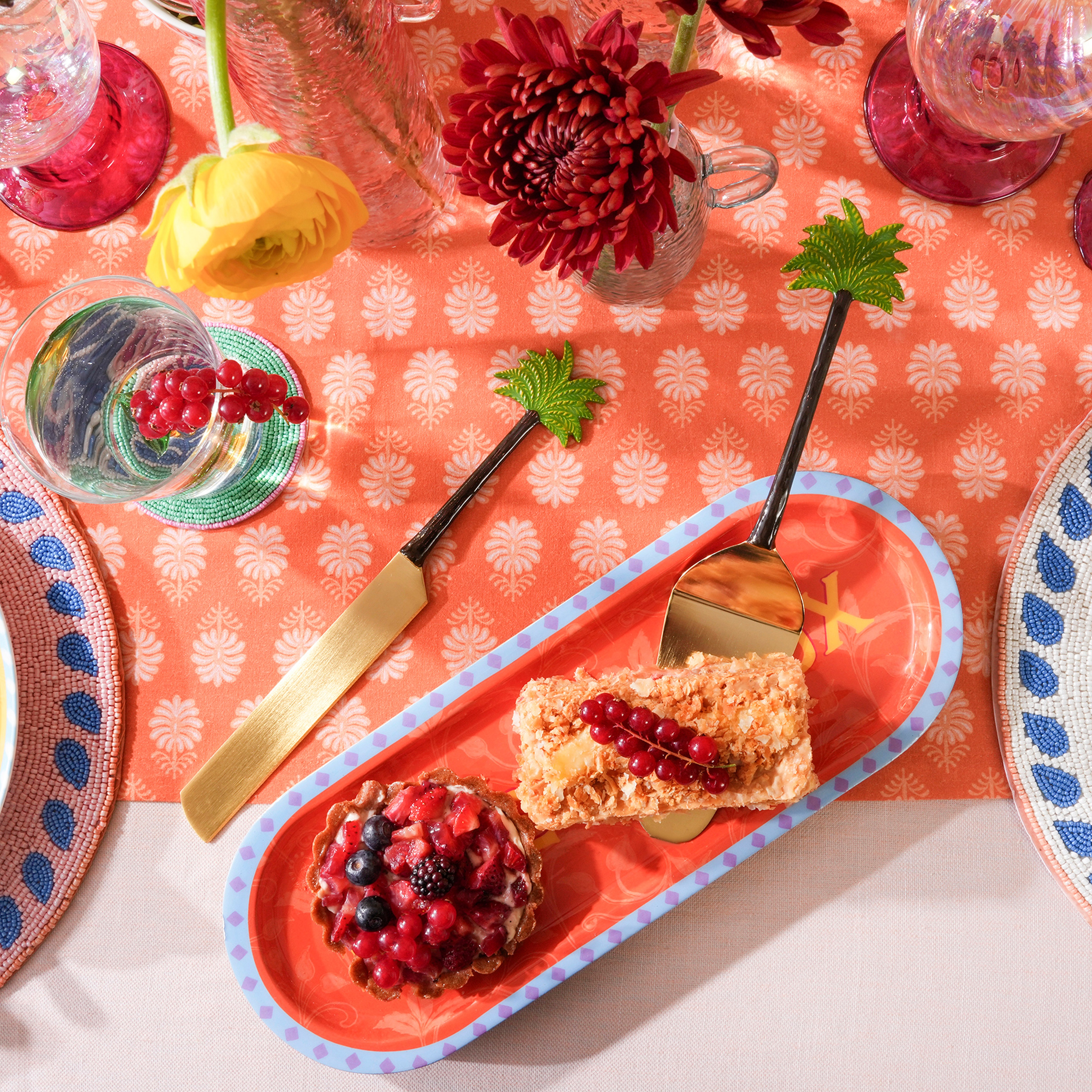 Lakrı Mango Ağacı Sunum Tahtası 37x14x2.5 Cm Turuncu