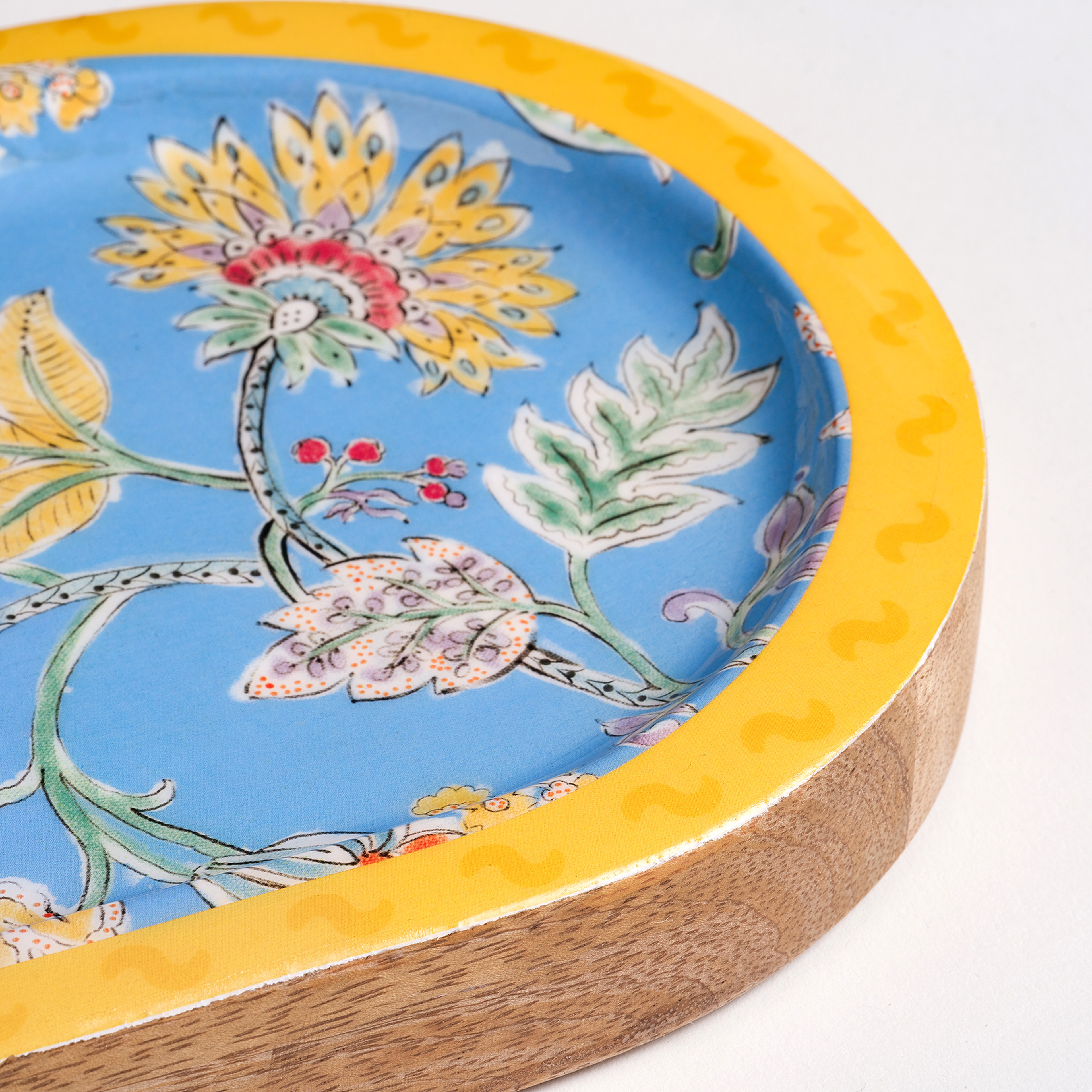 Lakrı Mango Ağacı Sunum Tahtası 40x15x2.5 Cm Mavi