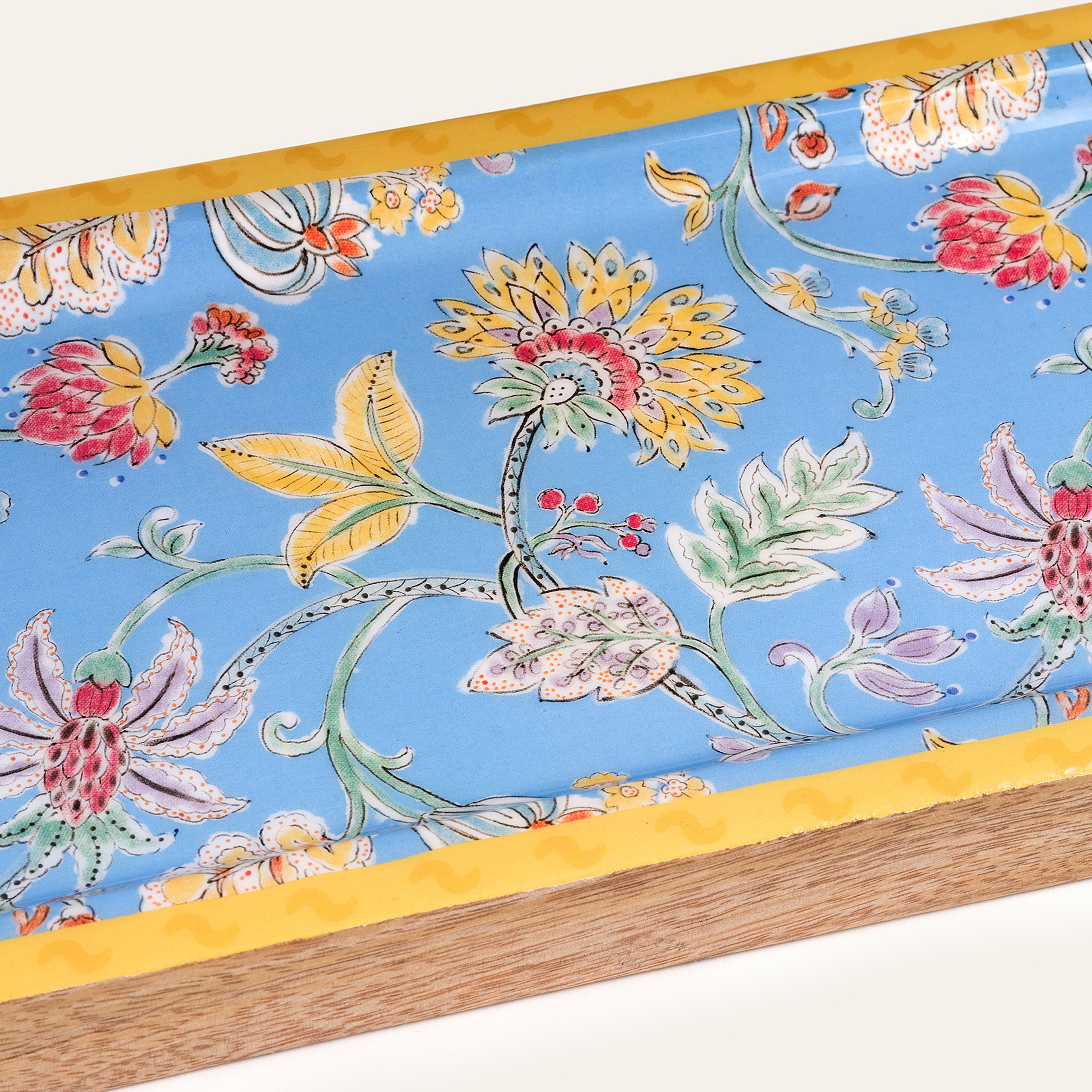 Lakrı Mango Ağacı Sunum Tahtası 40x15x2.5 Cm Mavi