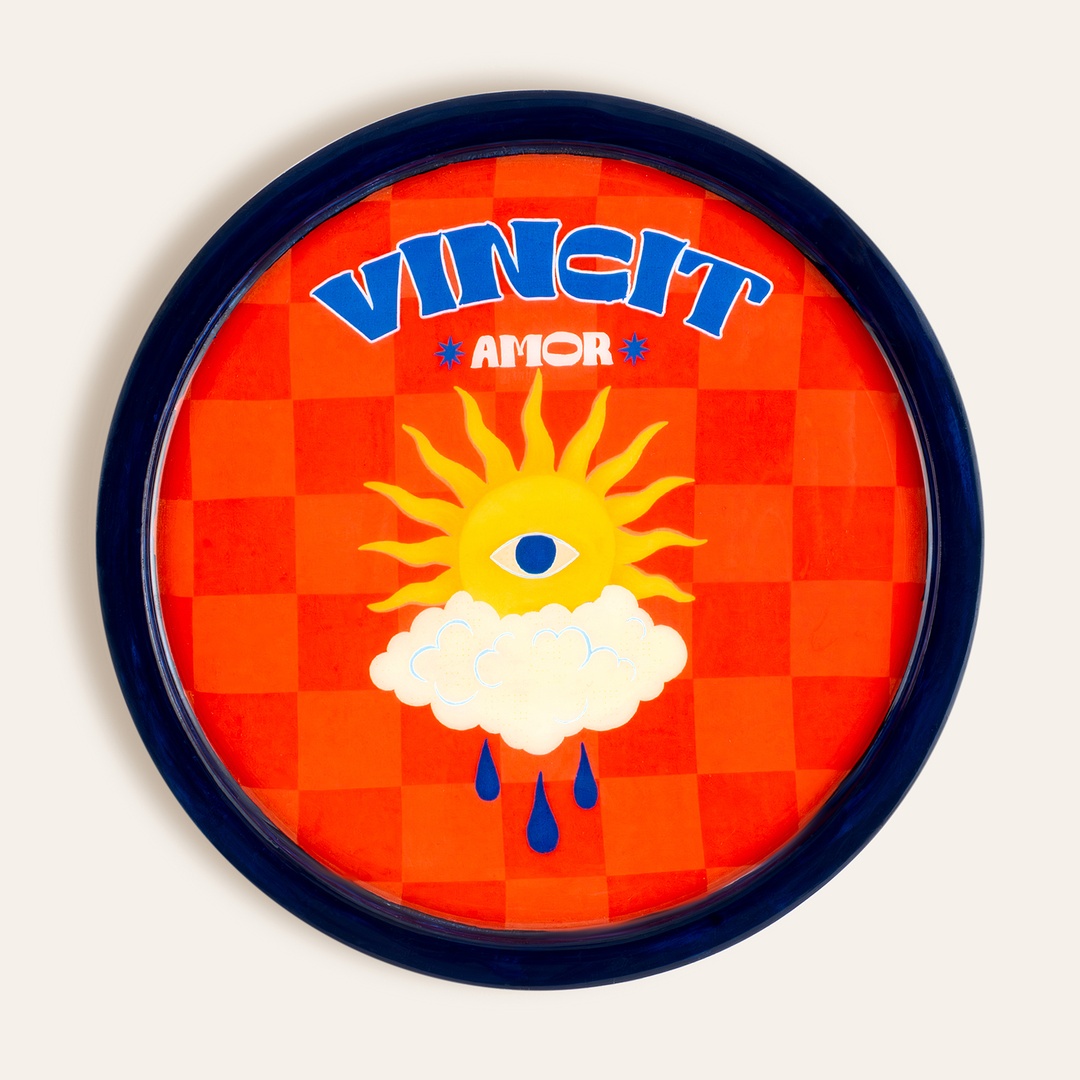 Lakrı Mango Ağacı Sunum Tahtası 18x18x1.5 Cm Kırmızı