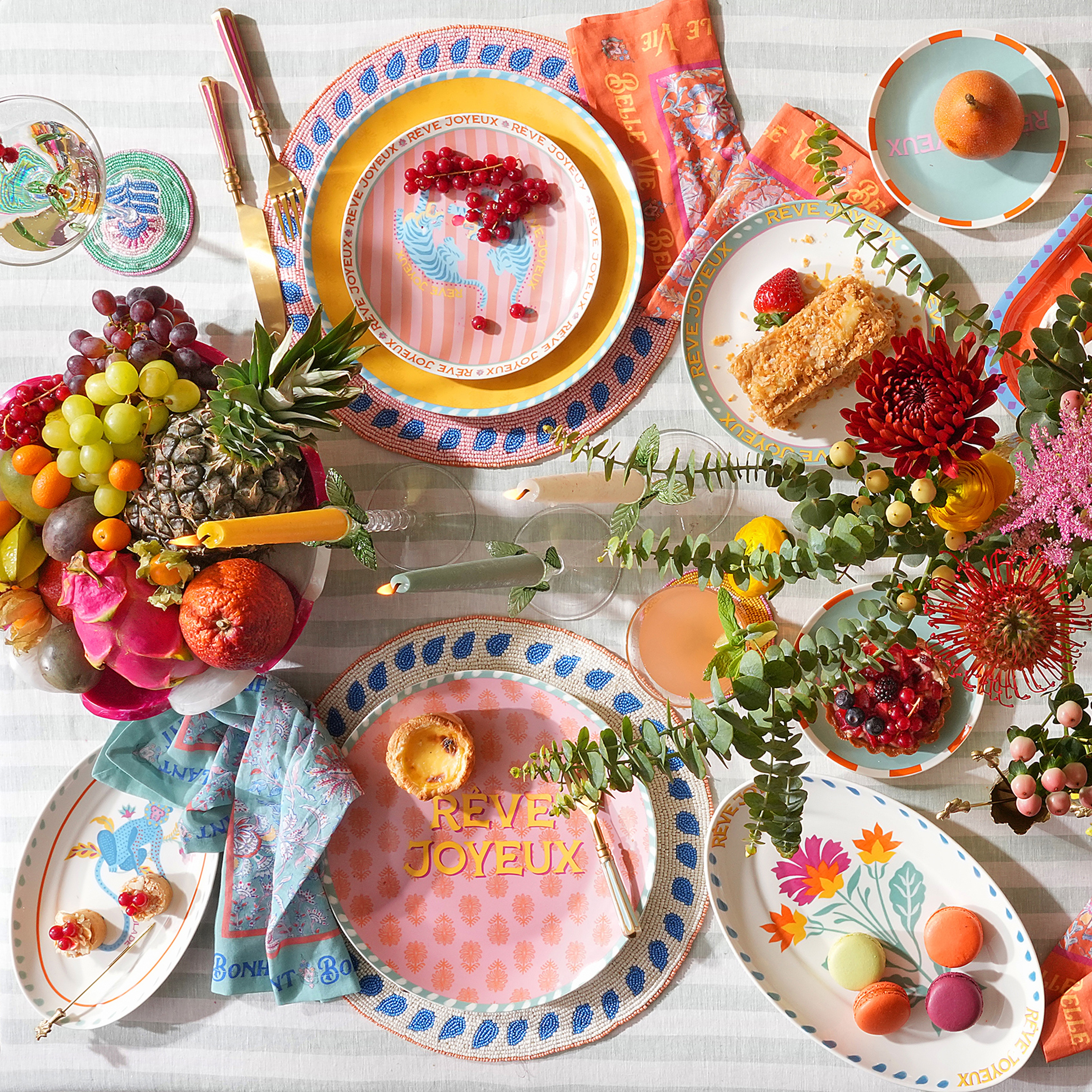 Luohu Porselen Yemek Tabağı 27 Cm Renkli