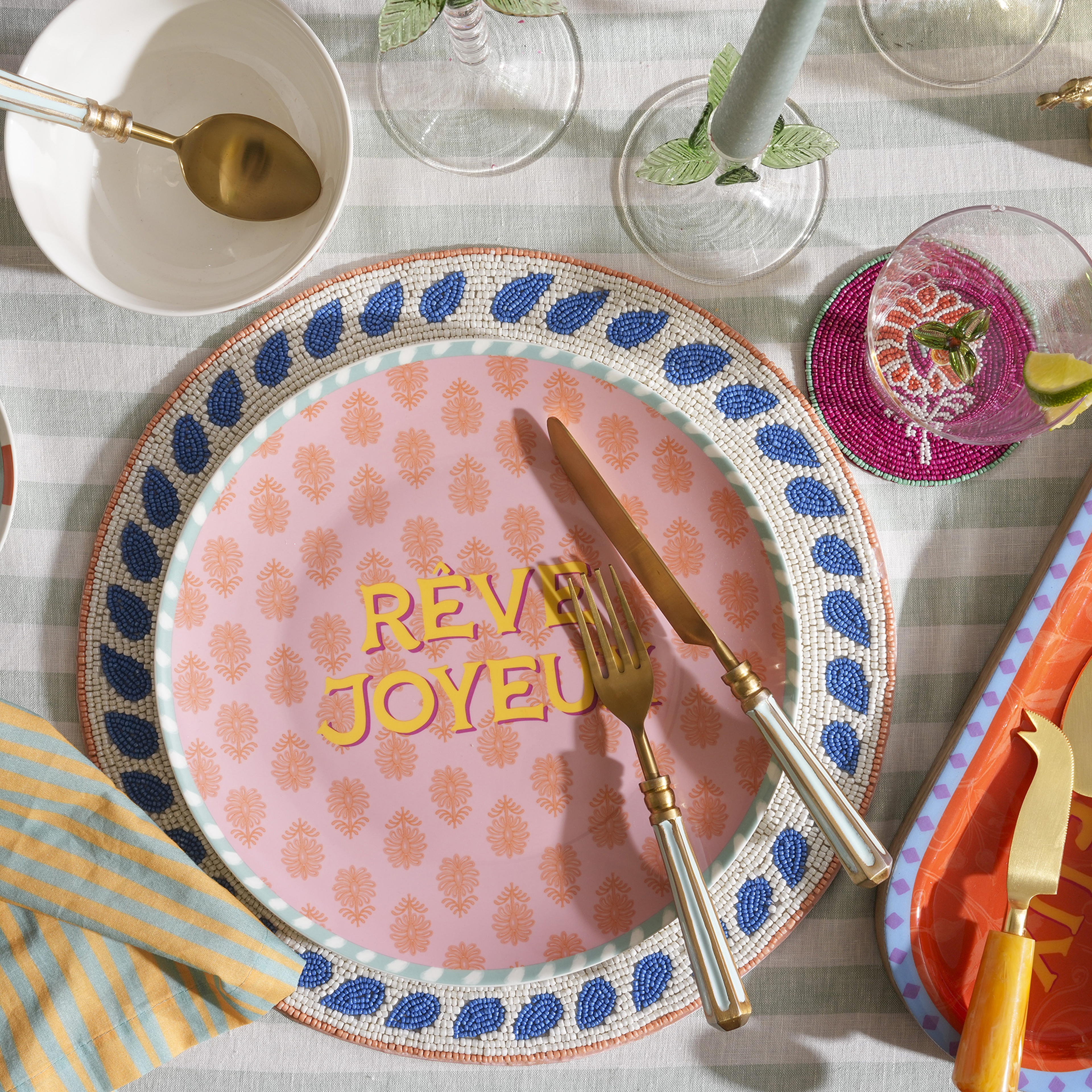 Luohu Porselen Yemek Tabağı 27 Cm Renkli