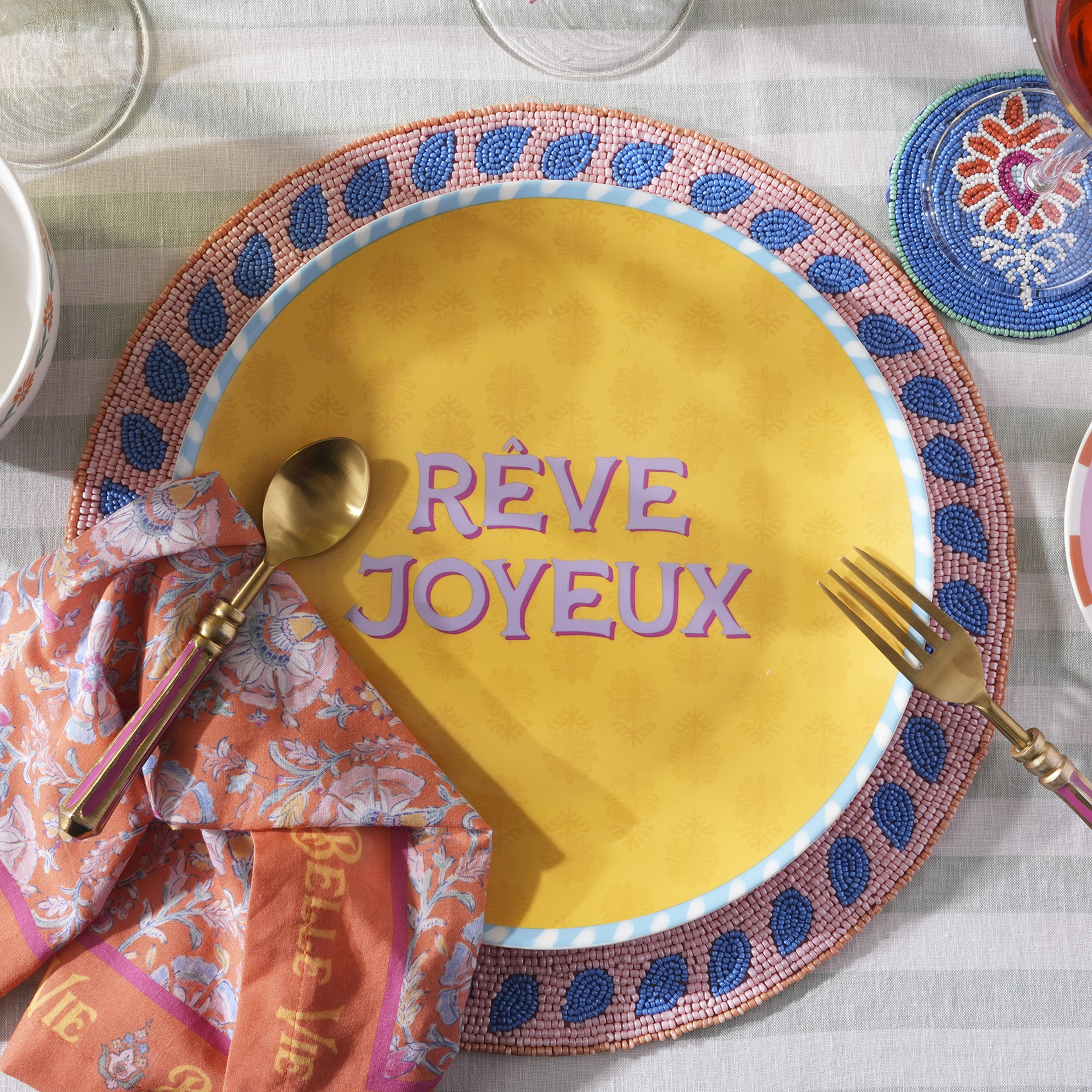 Luohu Porselen Yemek Tabağı 27 Cm Renkli