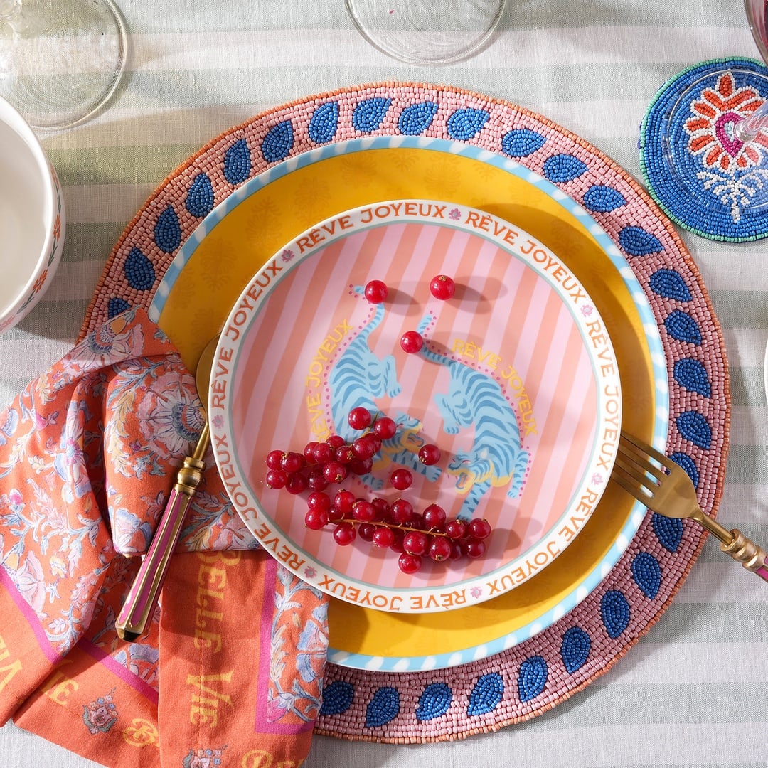 Luohu Porselen Pasta Tabağı 21 Cm Renkli