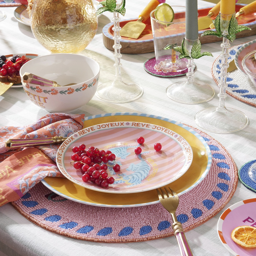 Luohu Porselen Pasta Tabağı 21 Cm Renkli