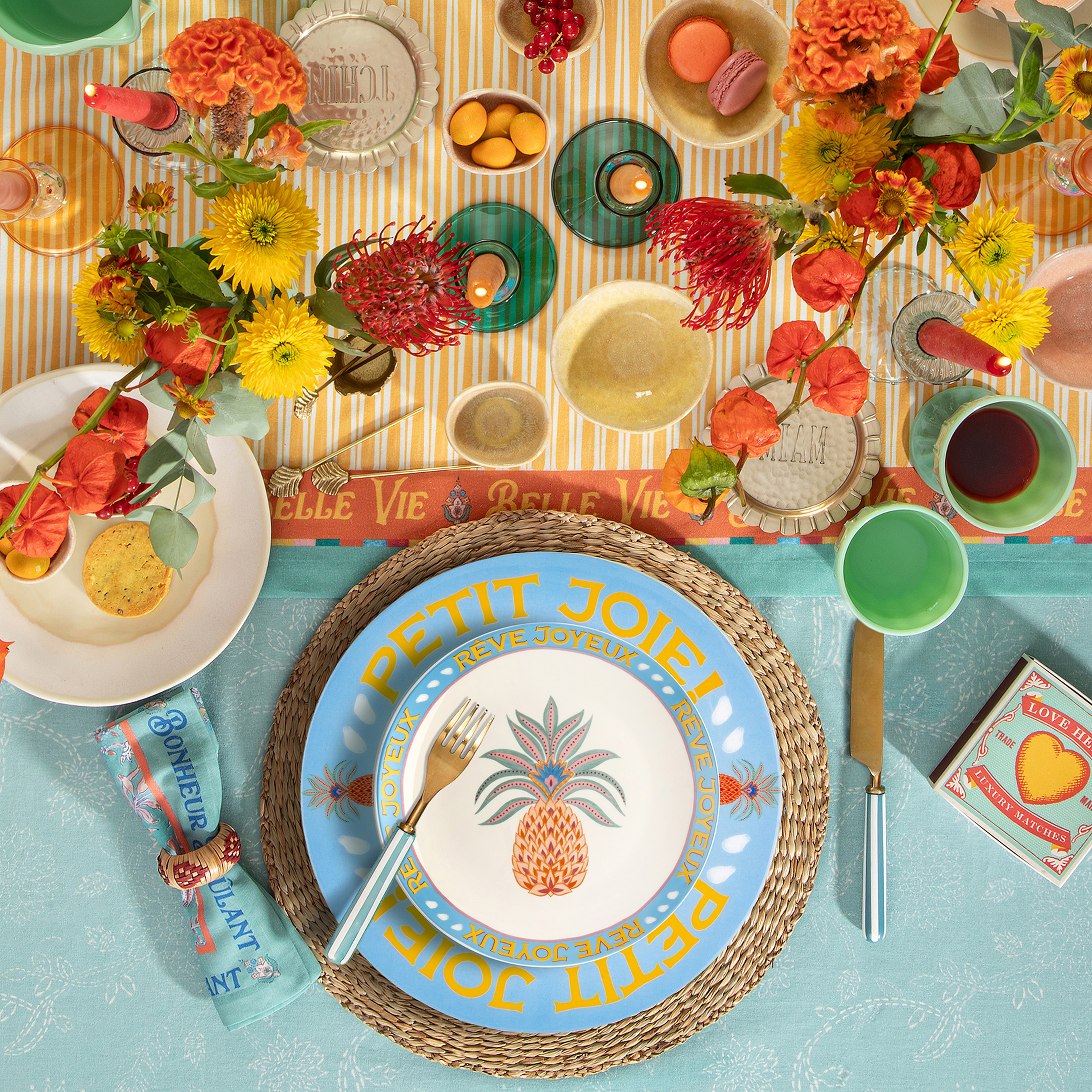 Luohu Porselen Pasta Tabağı 21 Cm Renkli