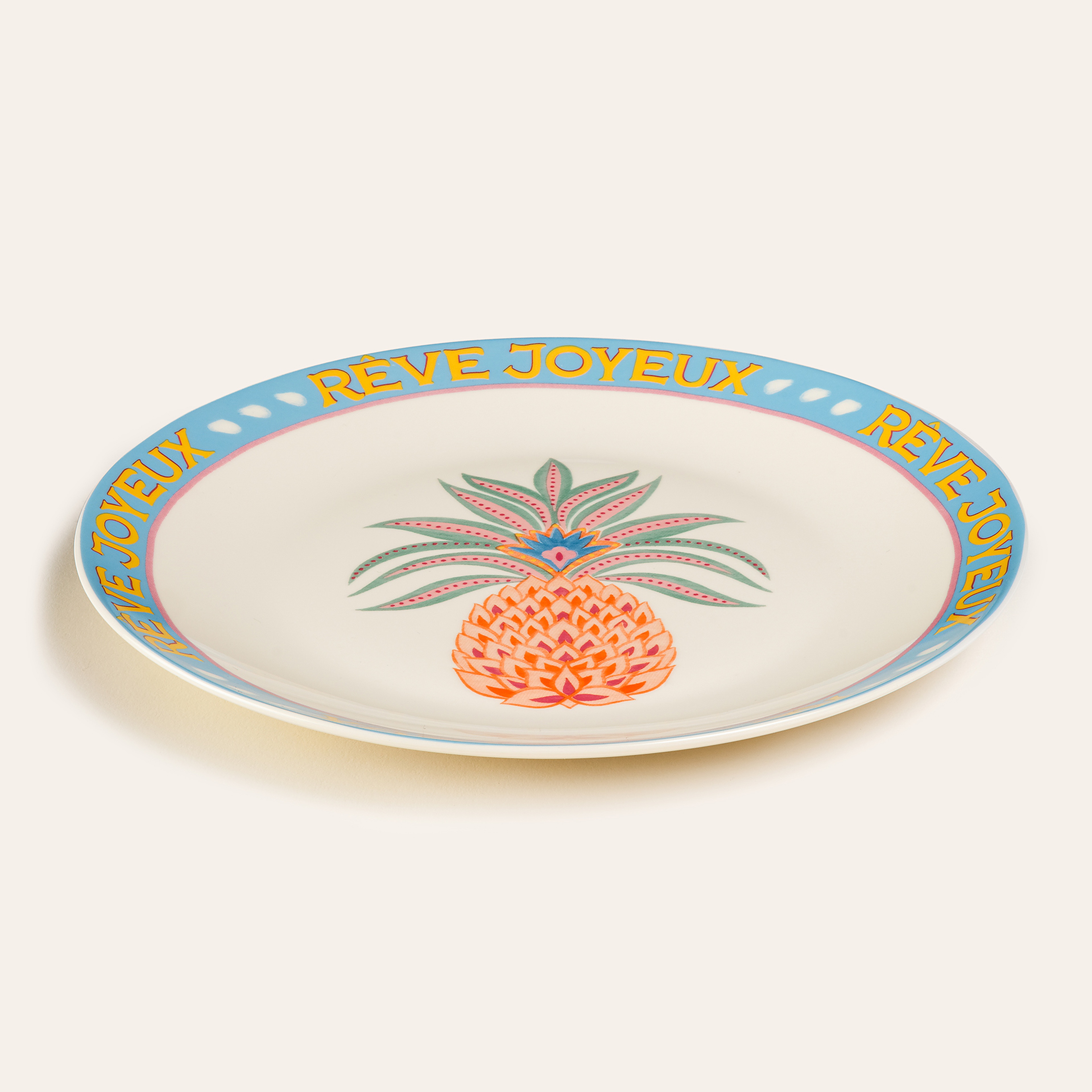 Luohu Porselen Pasta Tabağı 21 Cm Renkli