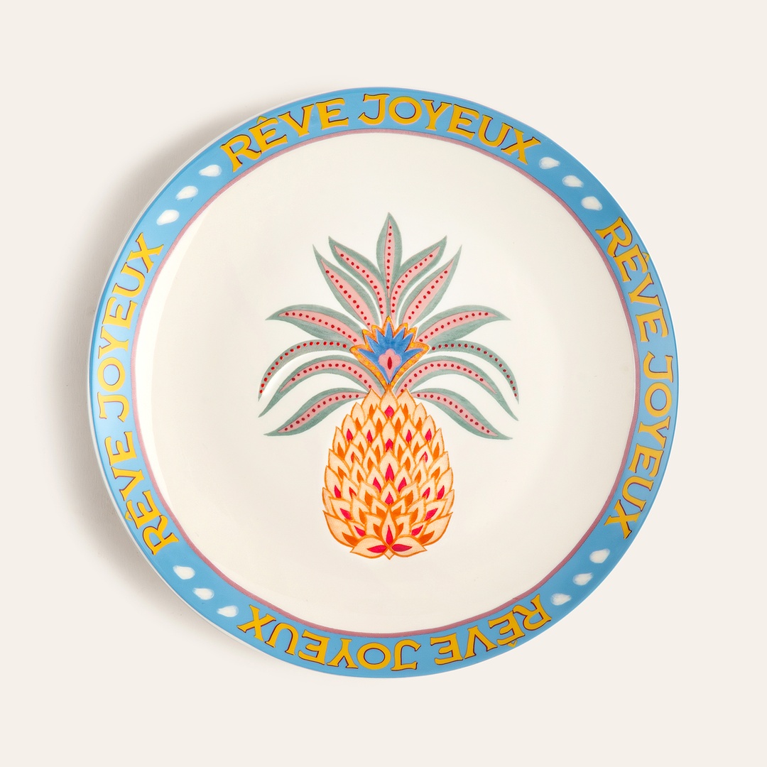 Luohu Porselen Pasta Tabağı 21 Cm Renkli