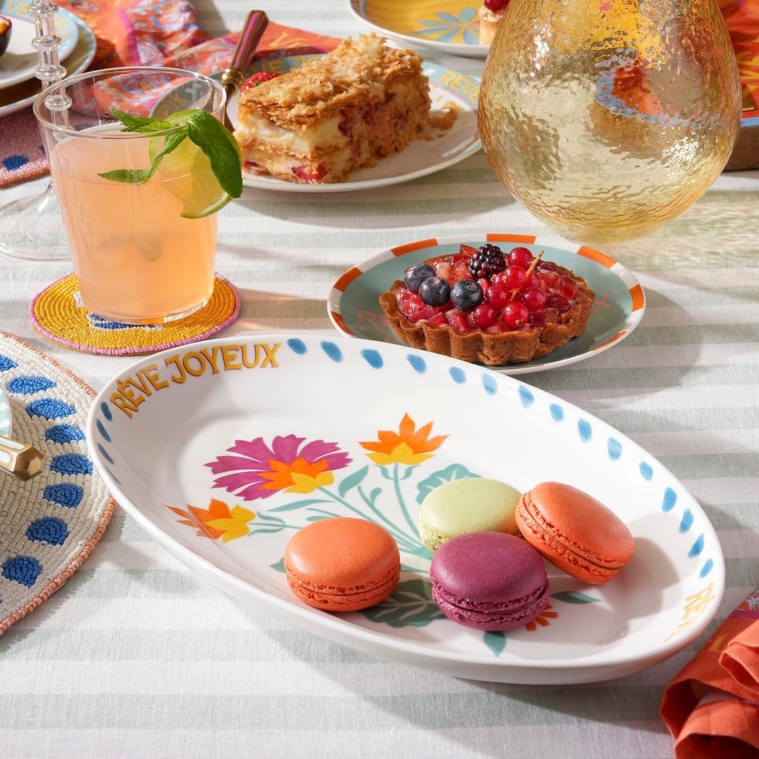 Luohu Porselen Oval Tabak 31x18 Cm Renkli