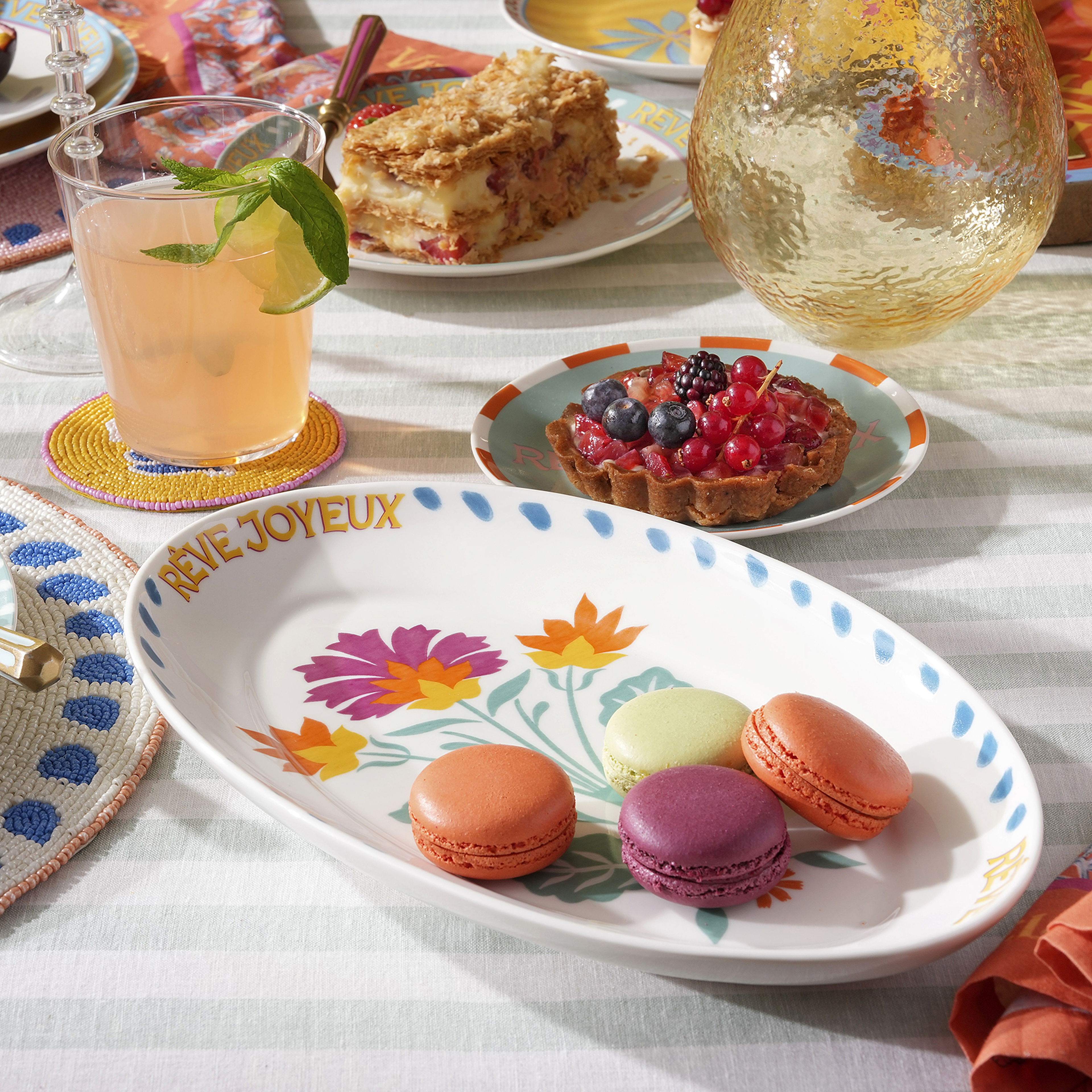 Luohu Porselen Oval Tabak 31x18 Cm Renkli