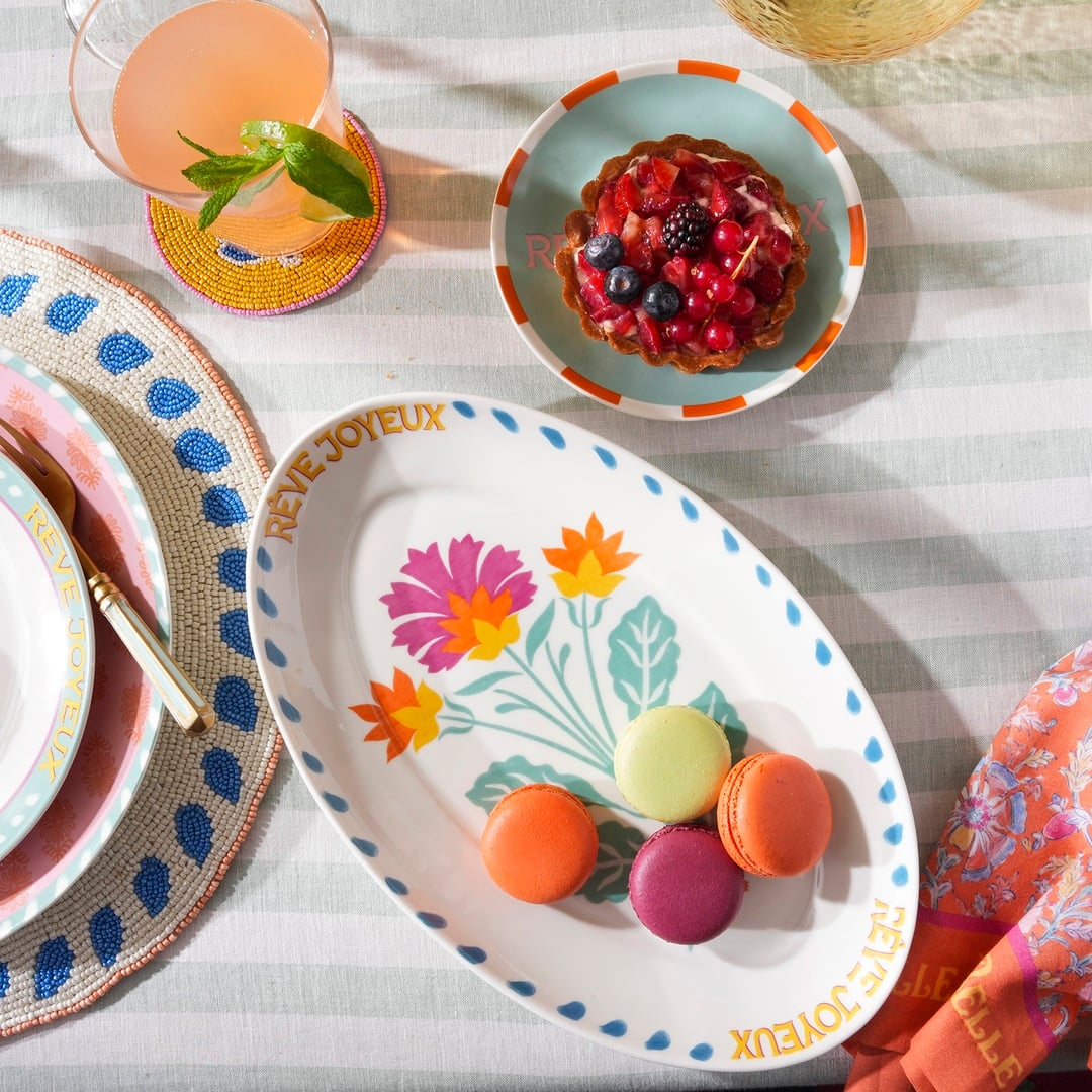 Luohu Porselen Oval Tabak 31x18 Cm Renkli