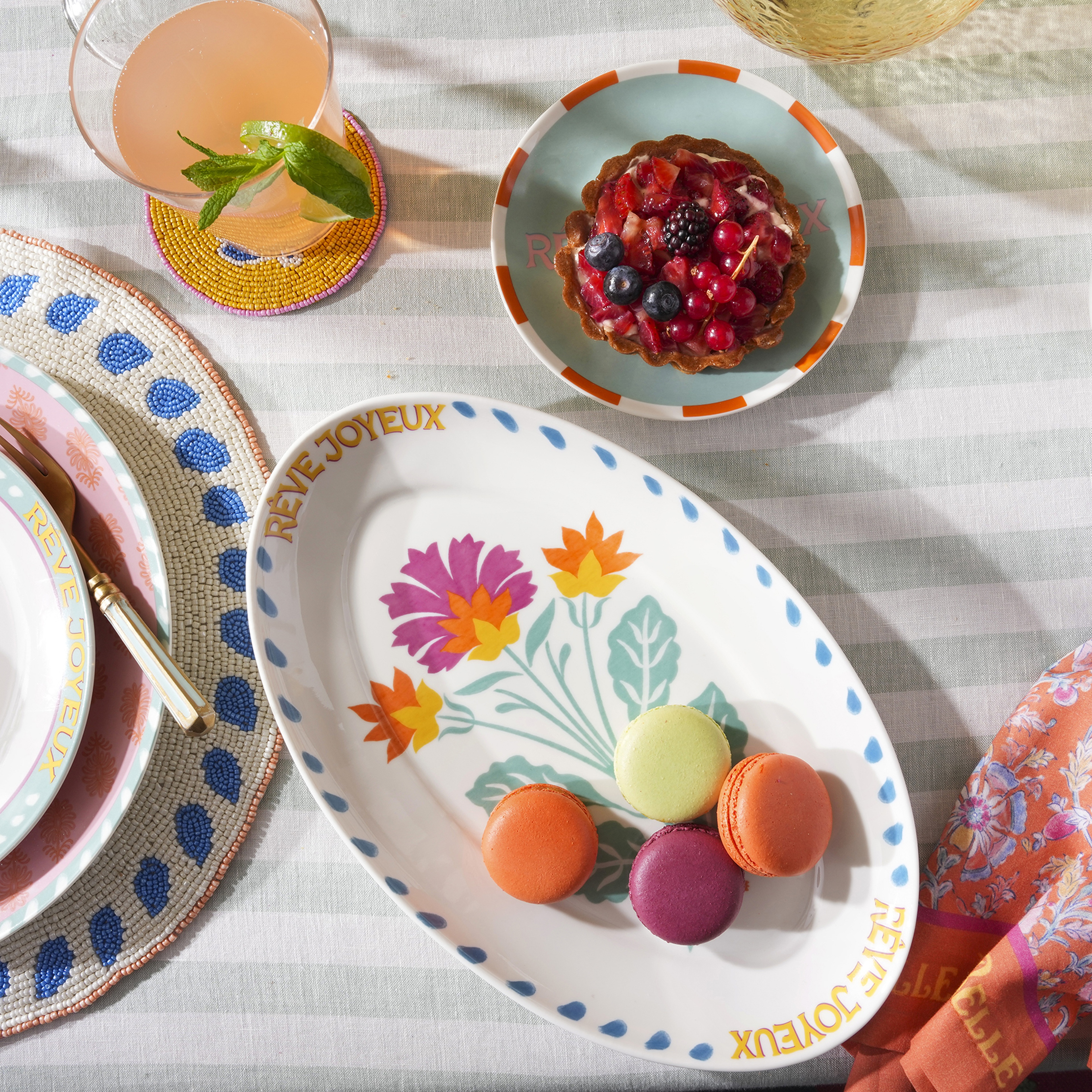 Luohu Porselen Oval Tabak 31x18 Cm Renkli