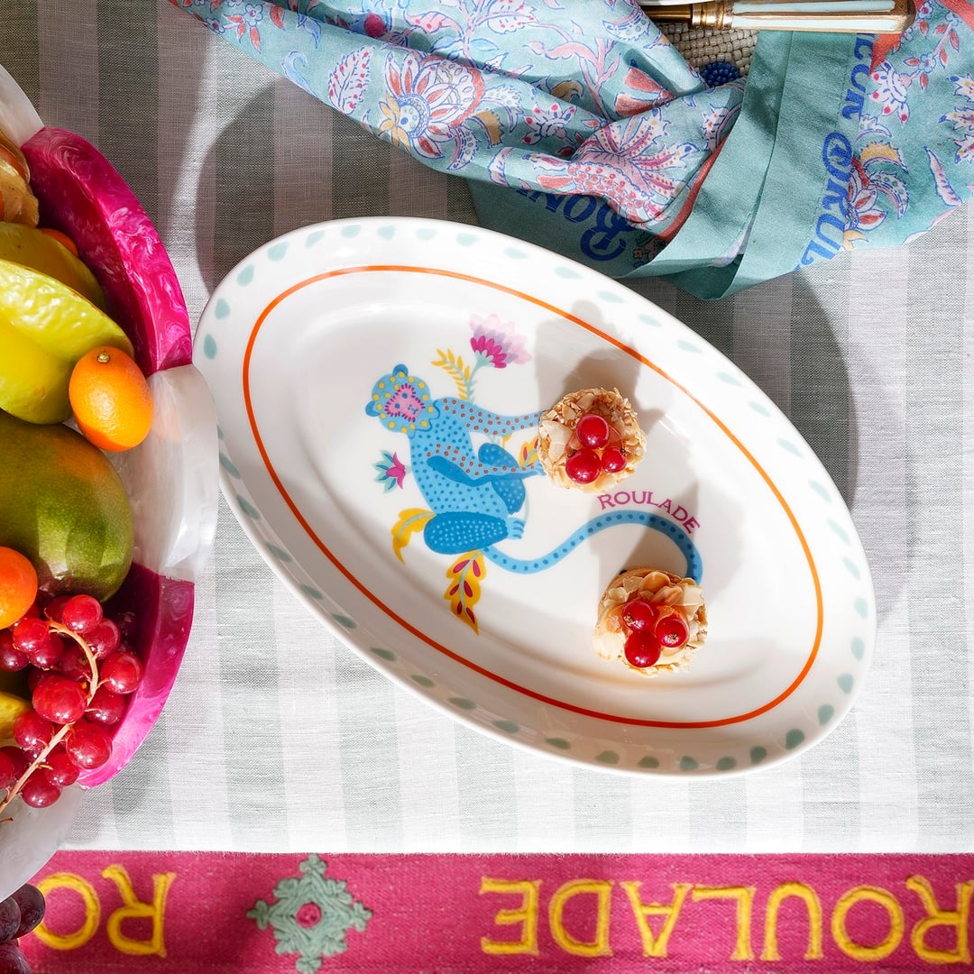 Luohu Porselen Oval Tabak 25x15 Cm Renkli