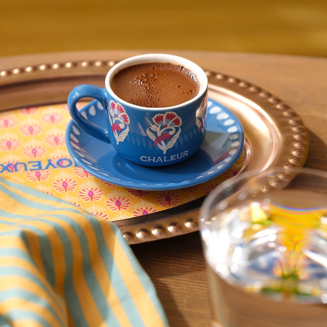 Luohu Porselen Kahve Seti 90 Ml Mavi