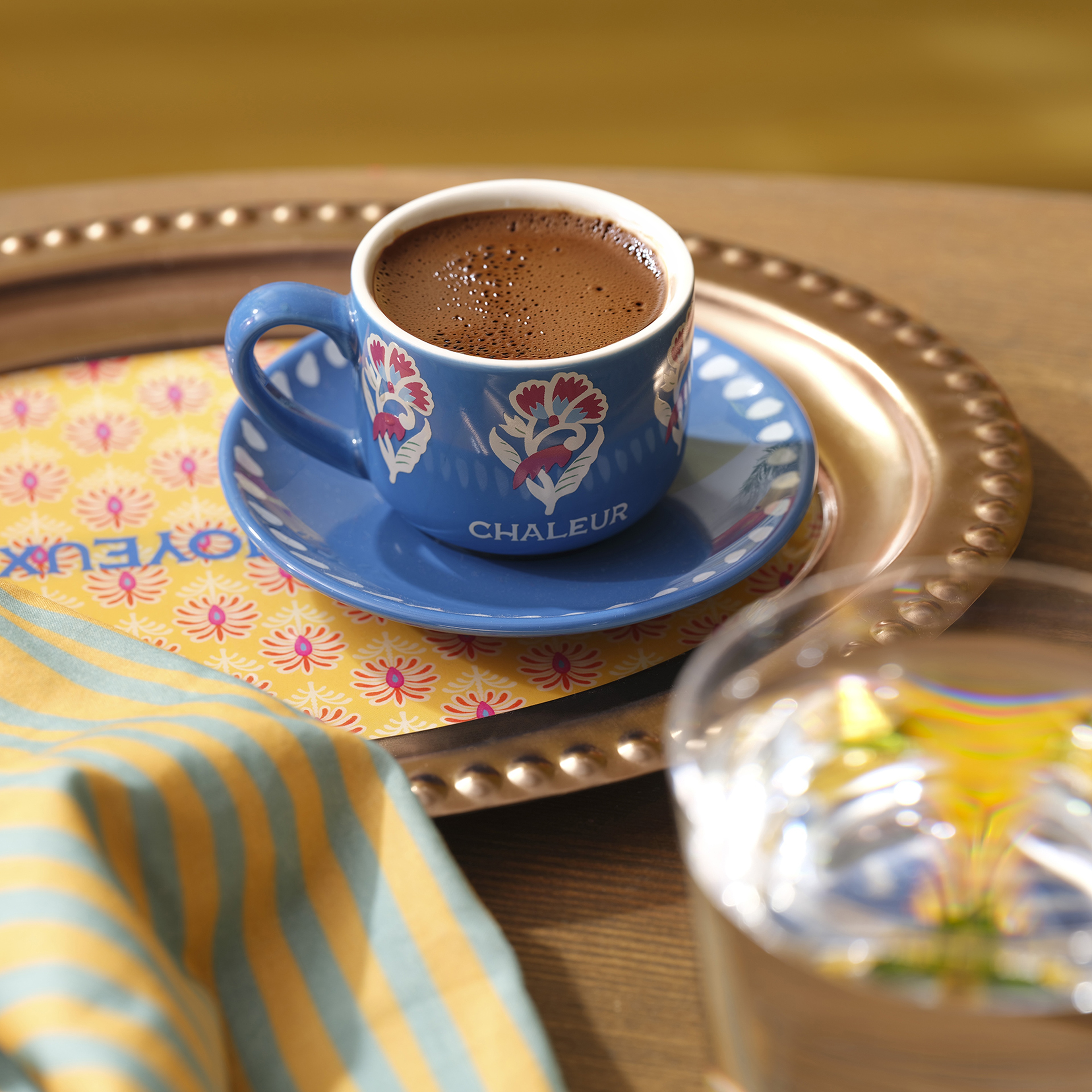 Luohu Porselen Kahve Seti 90 Ml Mavi