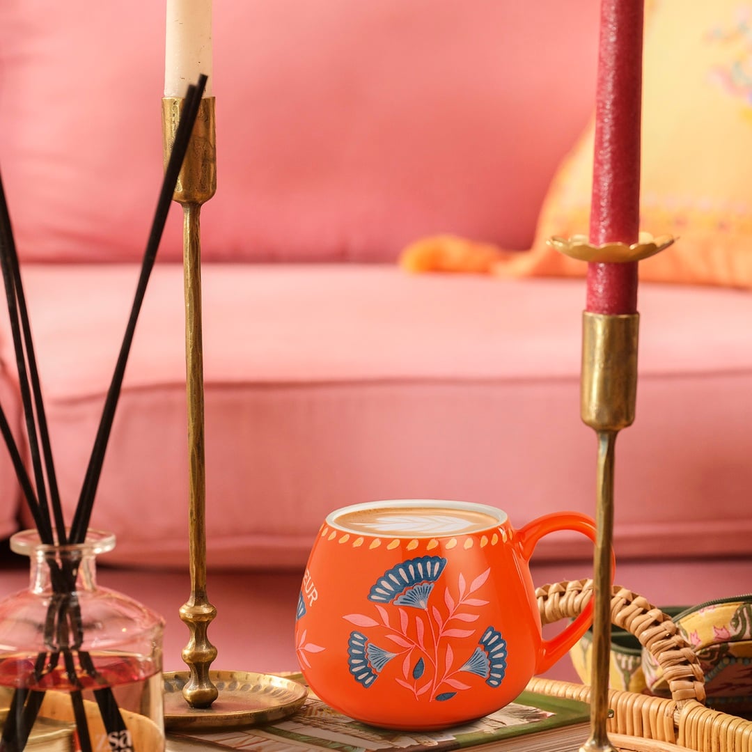 Luohu Porselen Kupa 400 Ml Turuncu