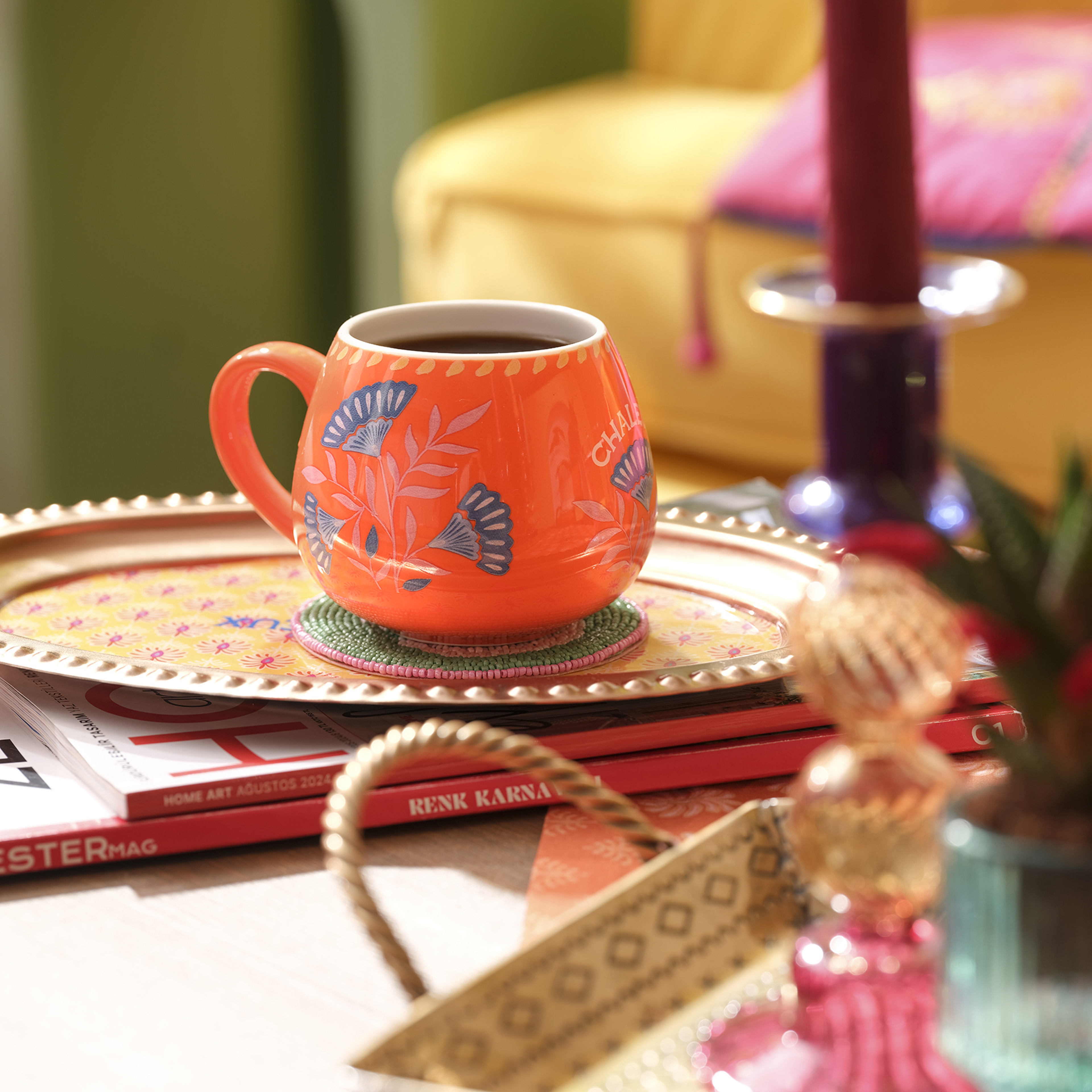 Luohu Porselen Kupa 400 Ml Turuncu