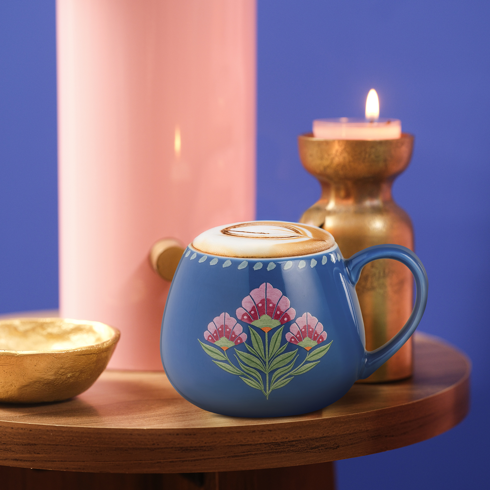 Luohu Porselen Kupa 400 Ml Mavi