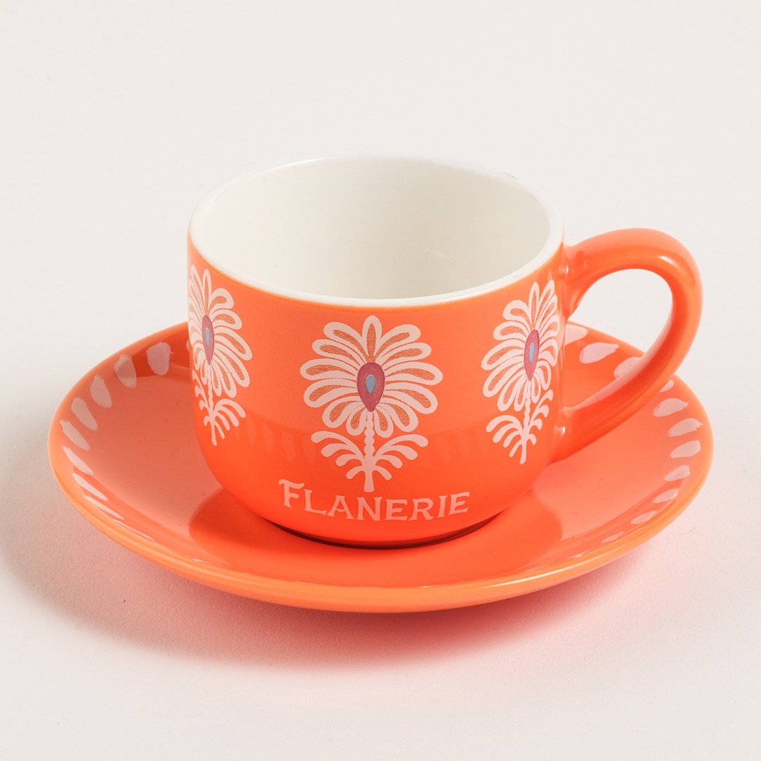 Luohu Porselen Kahve Seti 90 Ml Turuncu