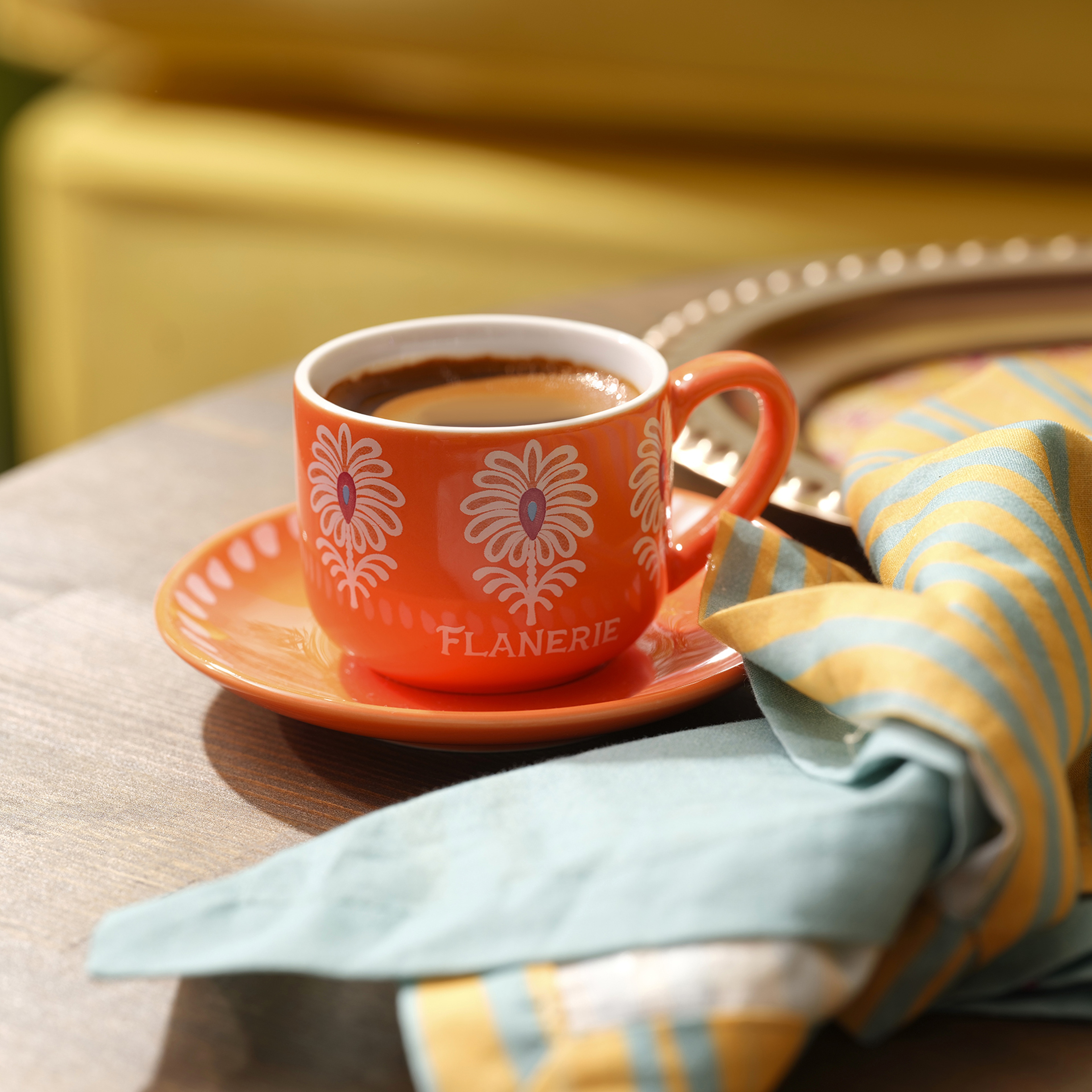 Luohu Porselen Kahve Seti 90 Ml Turuncu