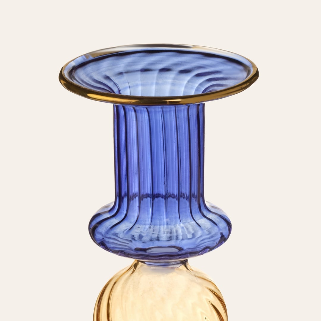 Nanjıng Borosilikat Cam Şamdan 8x8x17 Cm Renkli