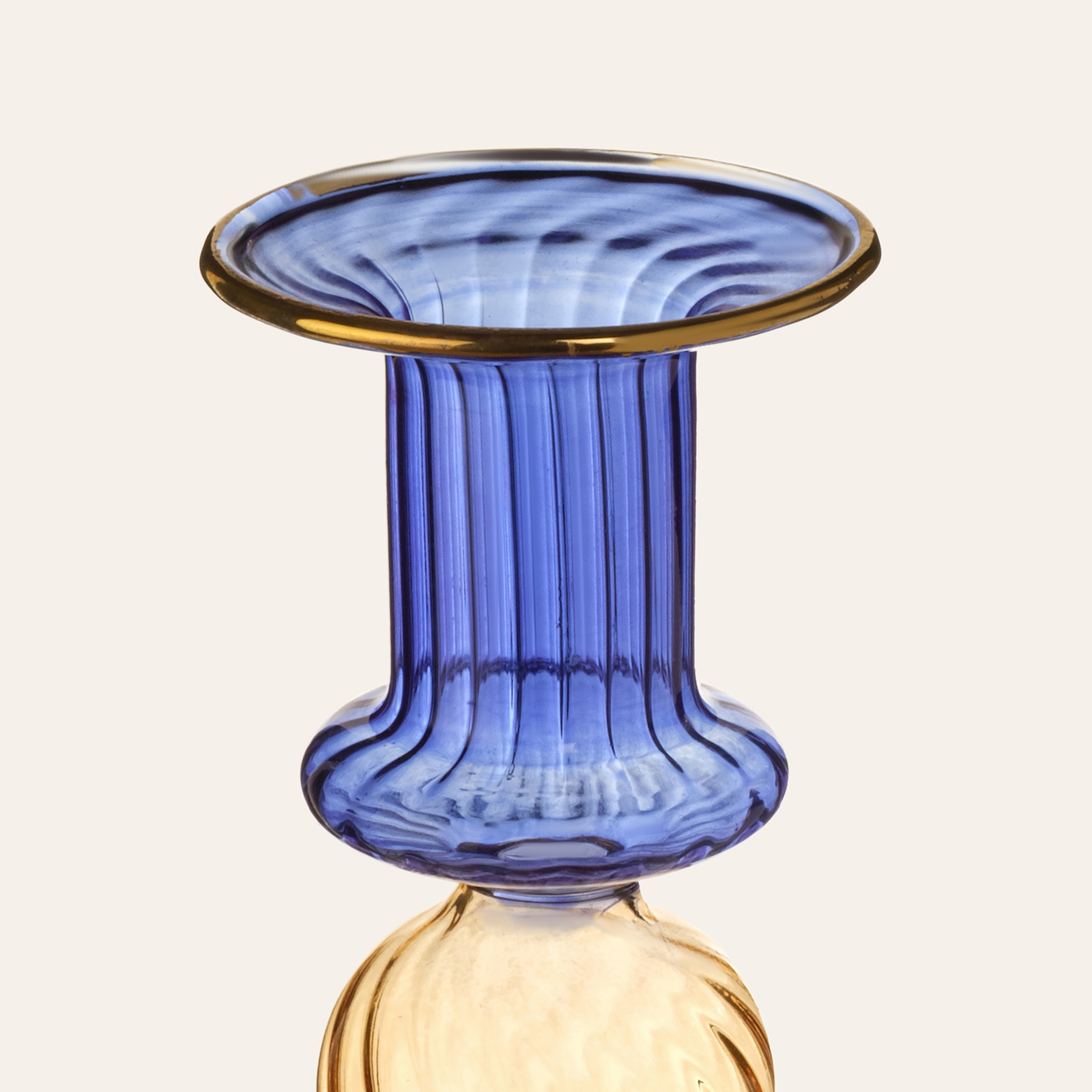 Nanjıng Borosilikat Cam Şamdan 8x8x17 Cm Renkli