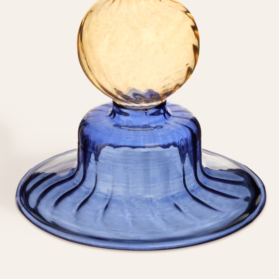 Nanjıng Borosilikat Cam Şamdan 8x8x25 Cm Renkli