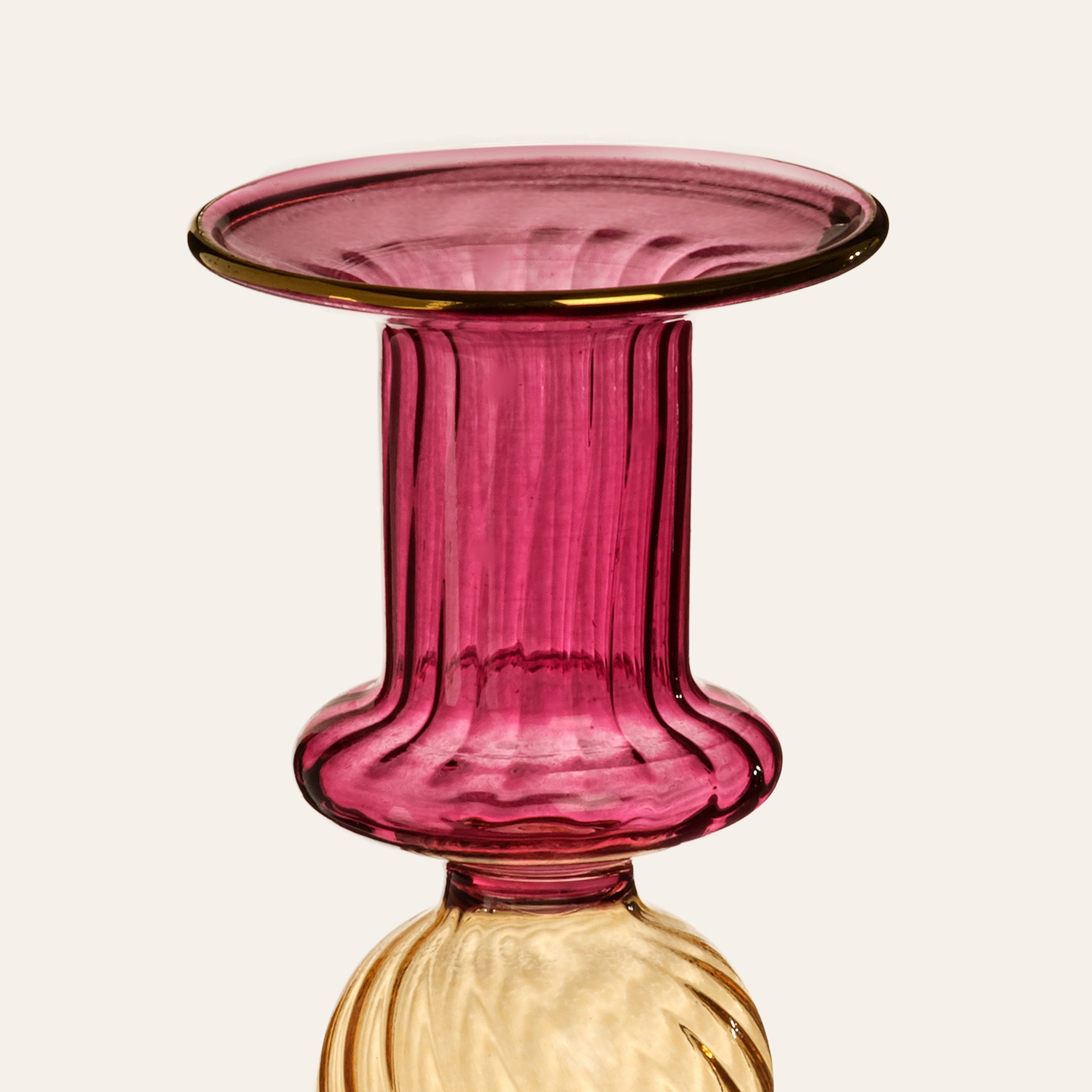 Nanjıng Borosilikat Cam Şamdan 8x8x25 Cm Renkli