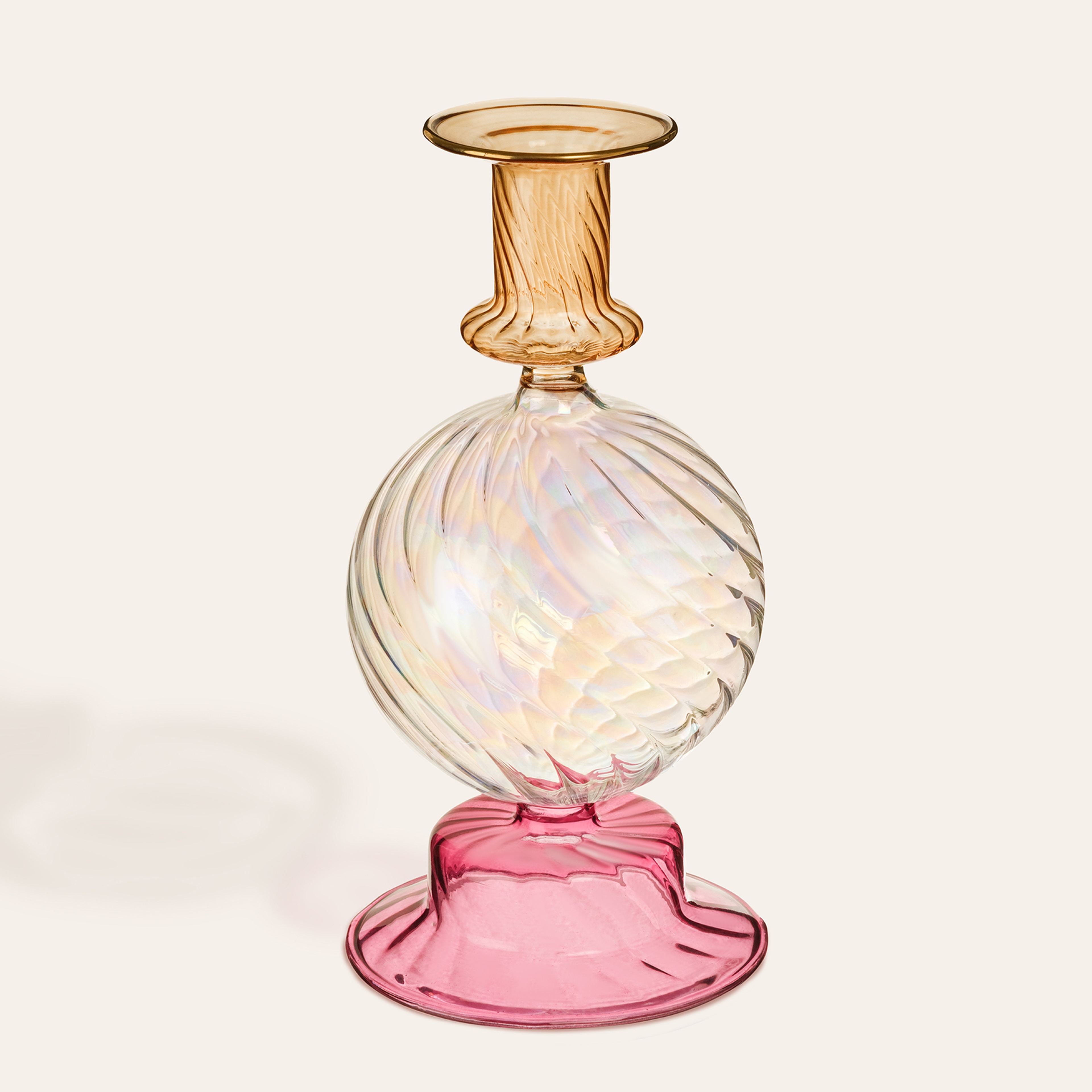 Nanjıng Borosilikat Cam Şamdan 10x10x20 Cm Renkli