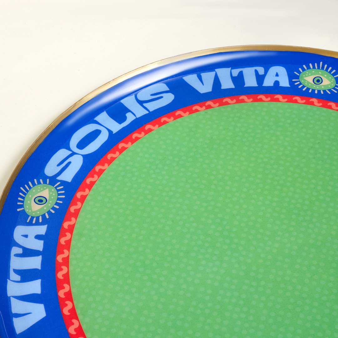 Agra Metal Dekoratif Tepsi 30x30 Cm Mavi