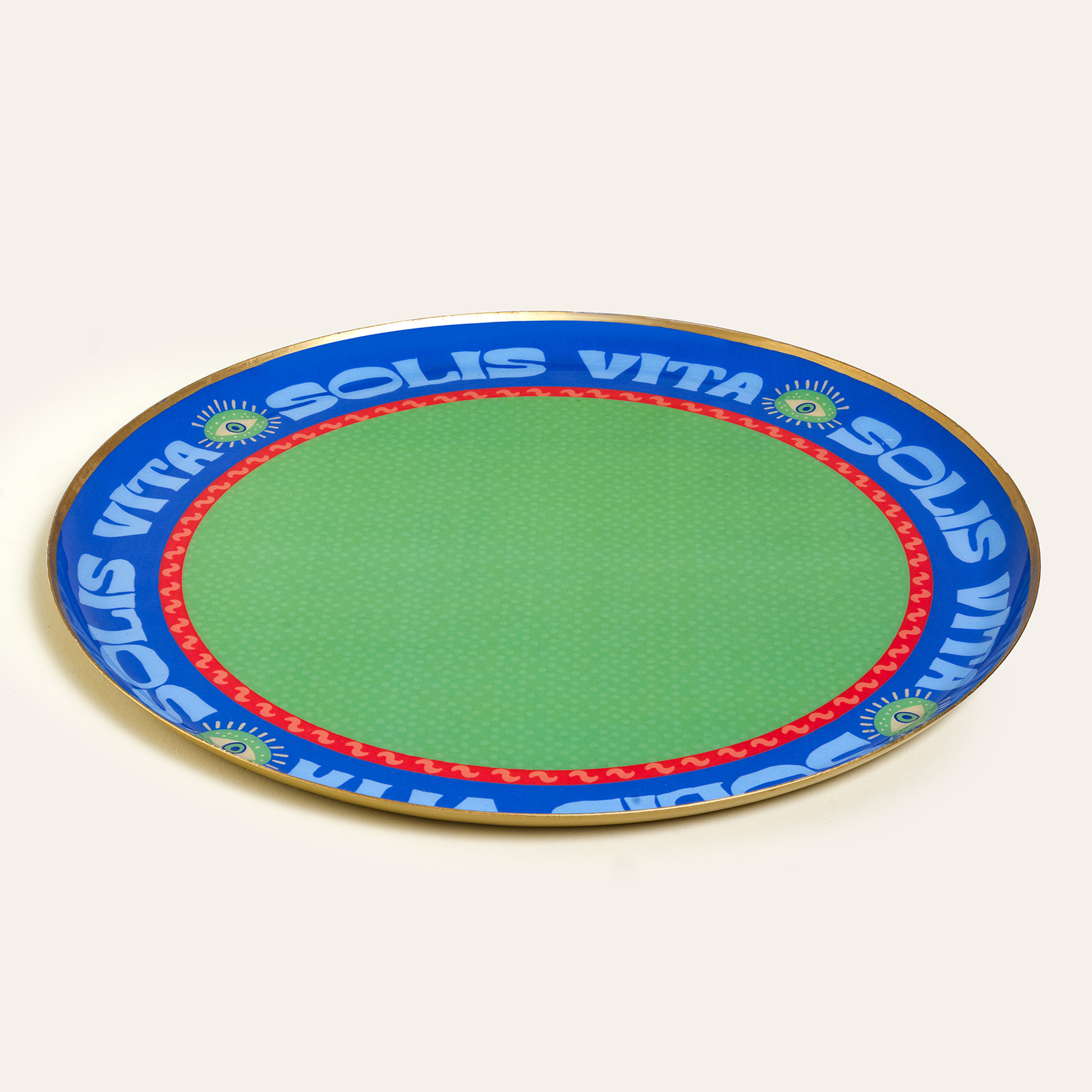 Agra Metal Dekoratif Tepsi 30x30 Cm Mavi